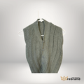 Grey Knit Sweater Vest – Textured Button Front Minimalist Top - Handmade