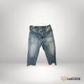 Lucky Legend Cropped Denim Jeans – Light Wash Raw Hem Utility Style | 12/31