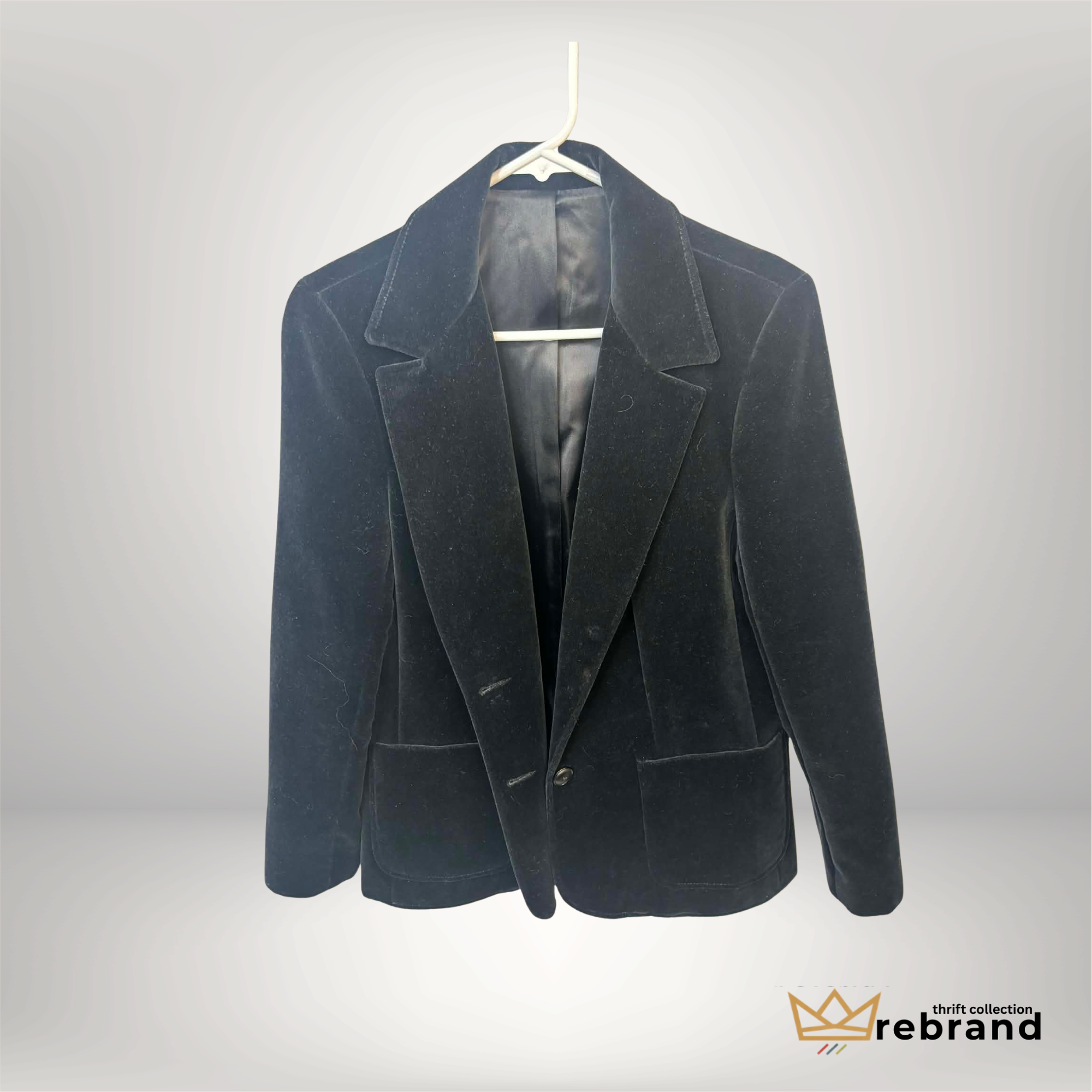 Vintage Blazer - Sears Place De La Mode - Black Velvent - Size Small  (1988-1984)