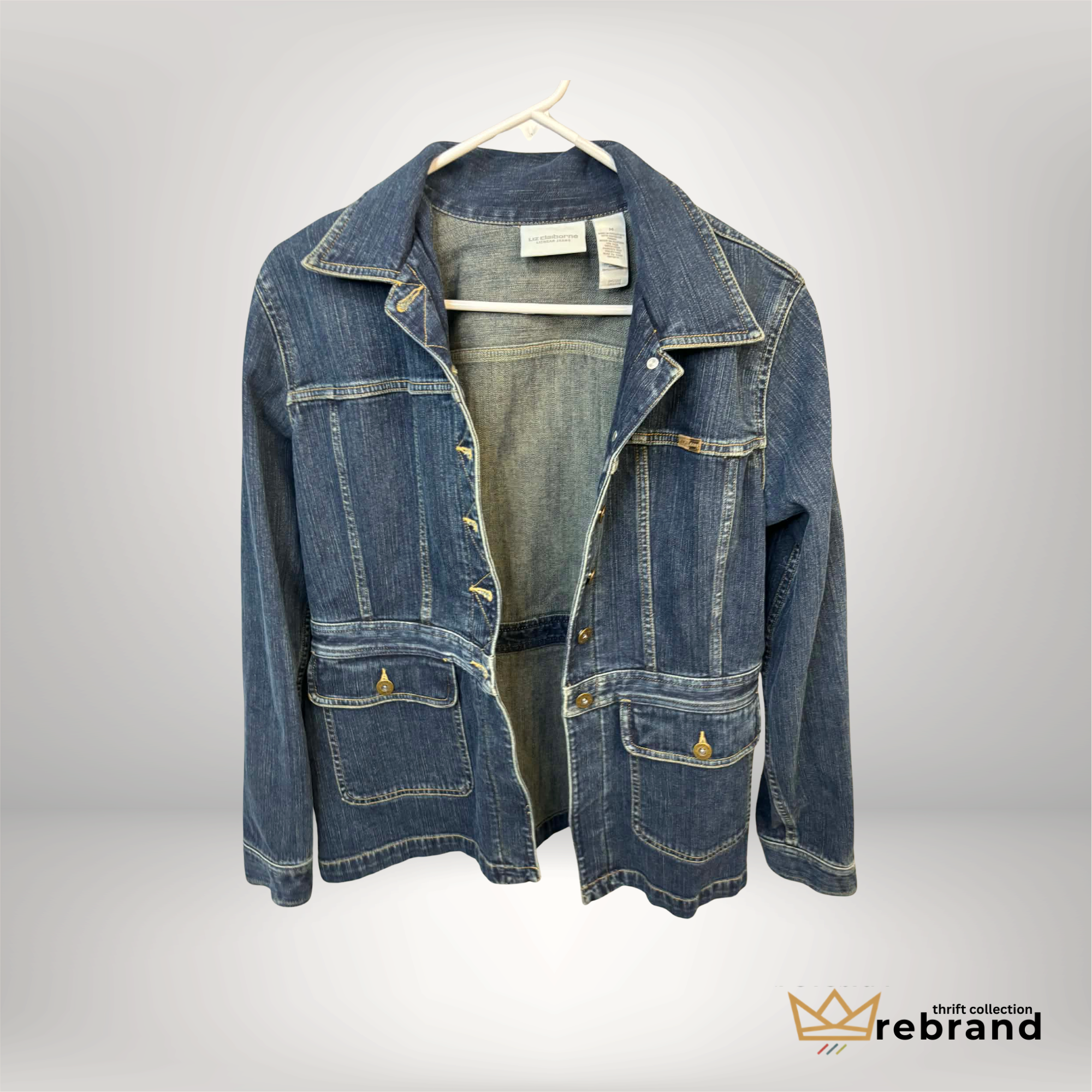 Vintage/Y2K Denim Jacket -Liz Claiborne - Blue - Size Med (1990-2000)