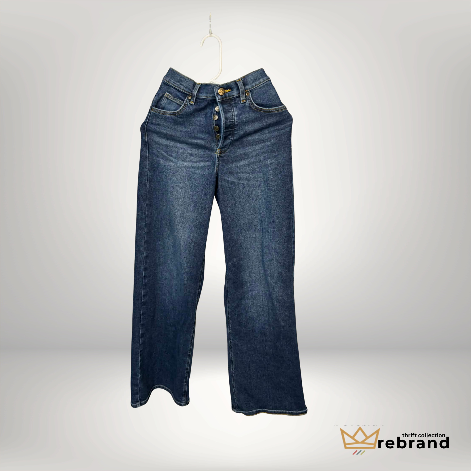 Lee High Rise A-Line Jeans – Button Fly Wide Leg Denim | Size 25