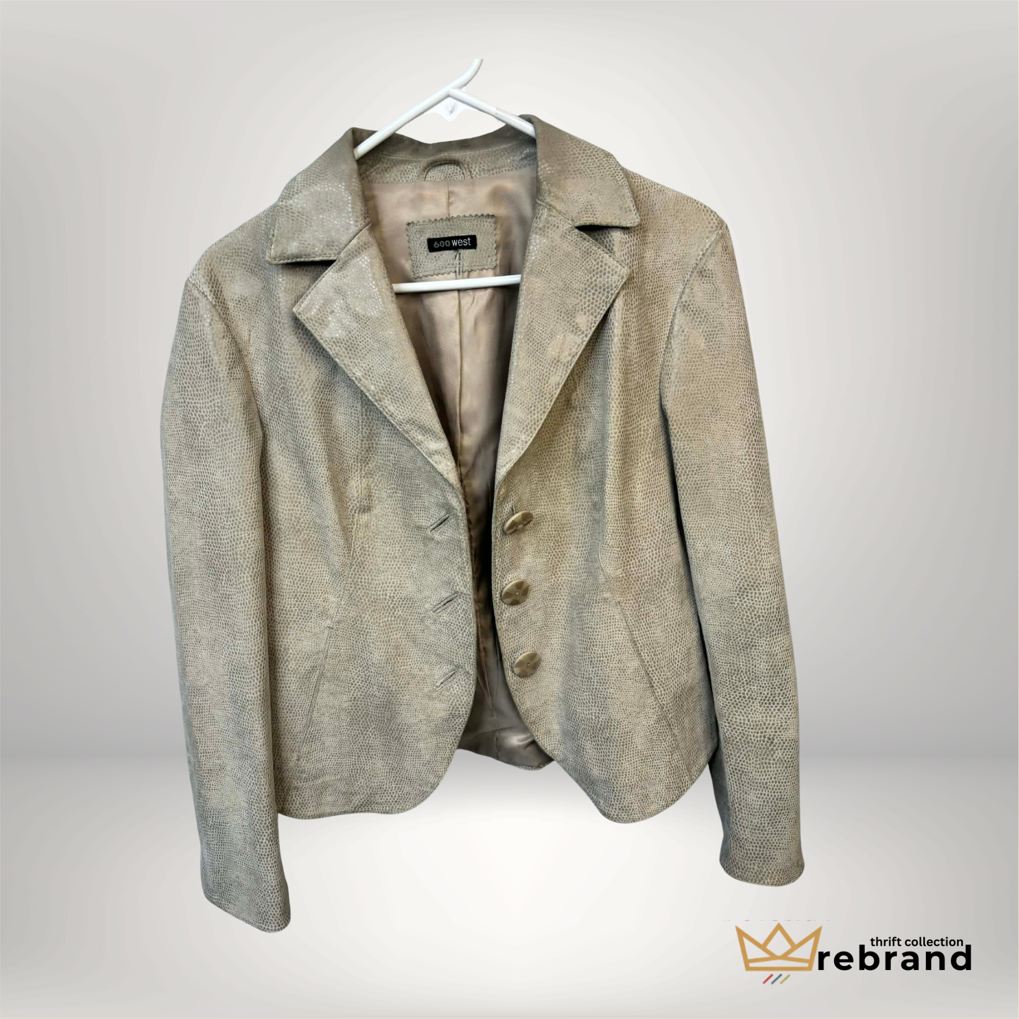 Textured Neutral Blazer — 600 West - Neutral - Size S/M (2010s)