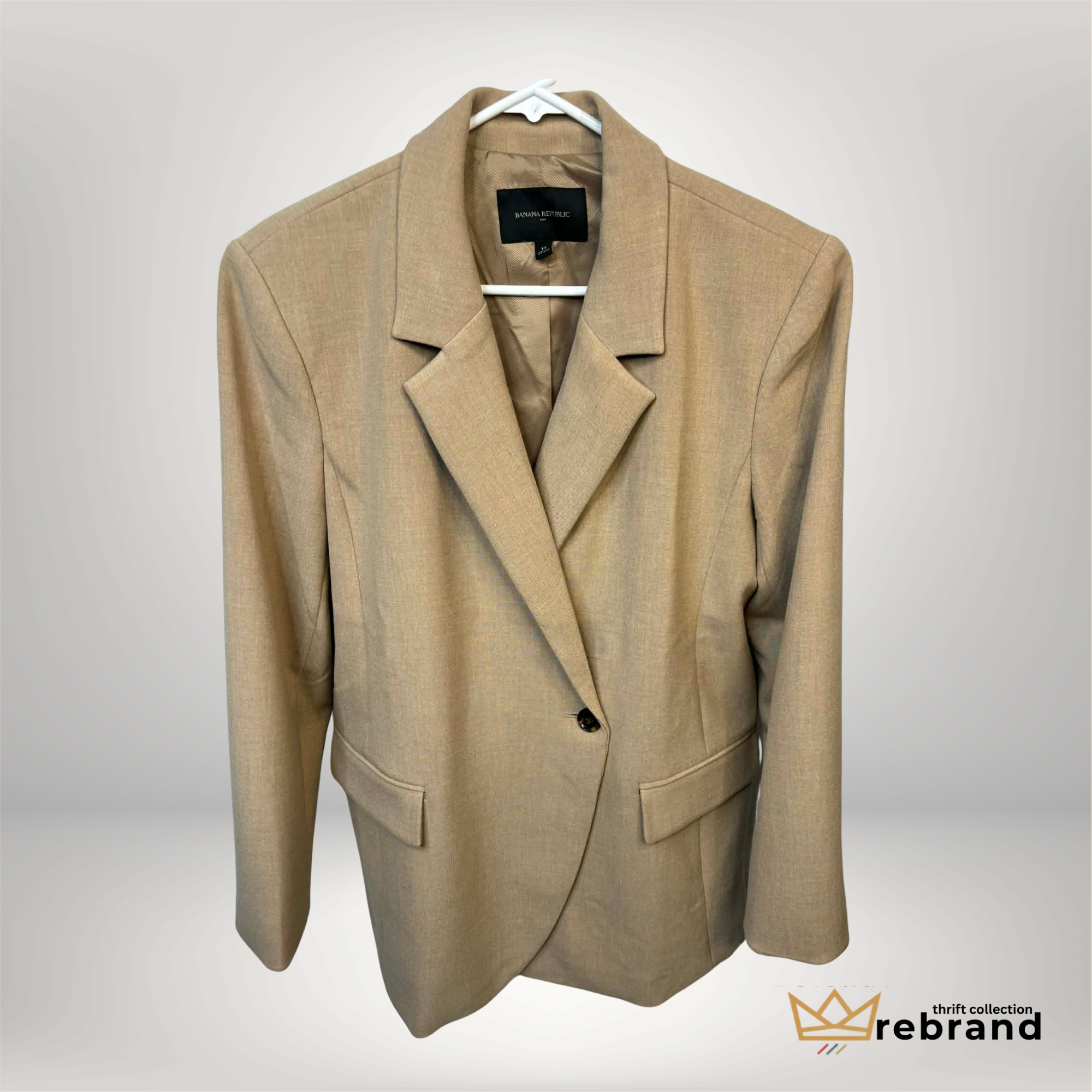 Tailored Neutral Blazer - Banana Republic - Size 14 L/XL (2010s)