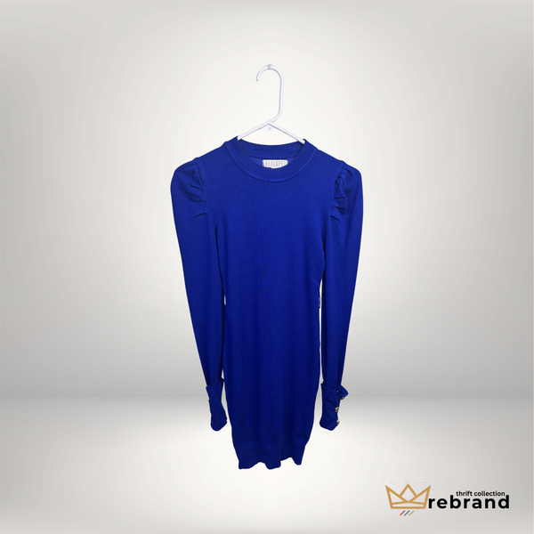 Revamped Colbalt Blue Knit Dress - Size M fits S - (2010+) - REVIEW