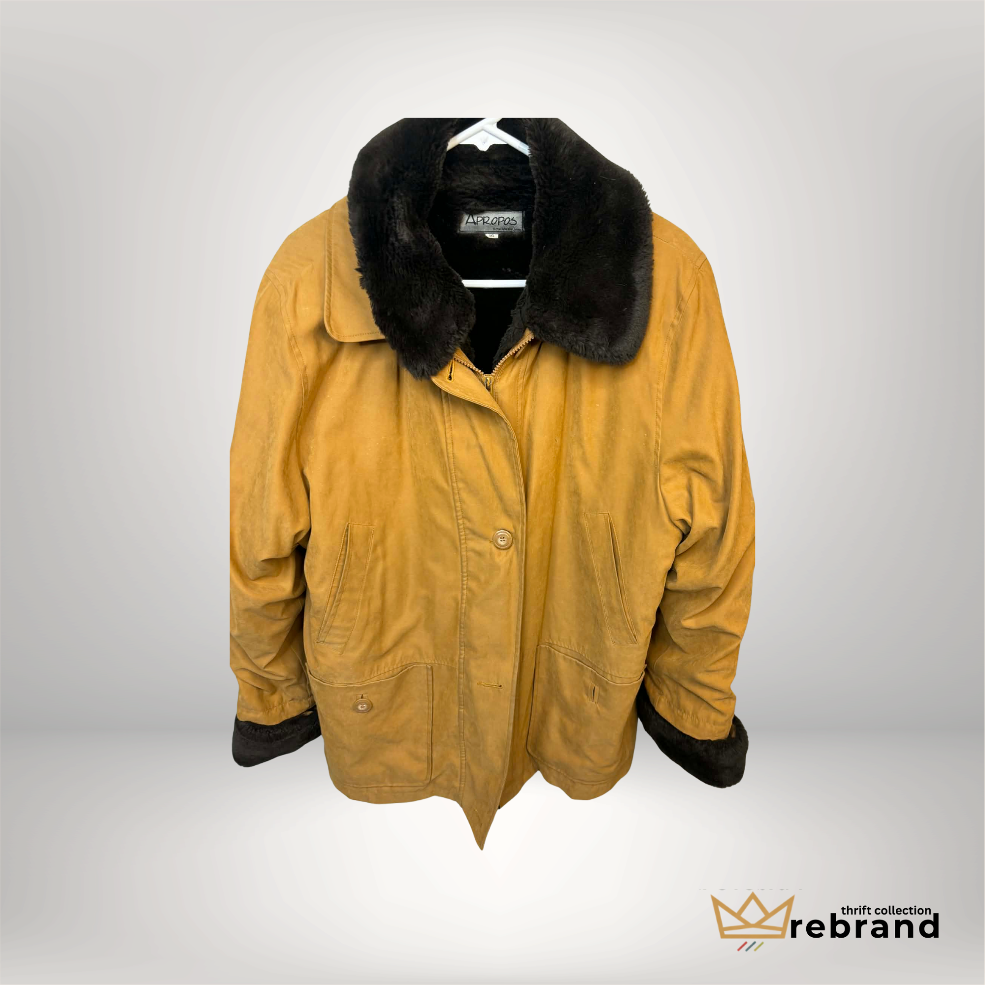 Vintage/Y2K Faux Shearling Jacket - "Apropos" Size- 14/L (1960-1970s)