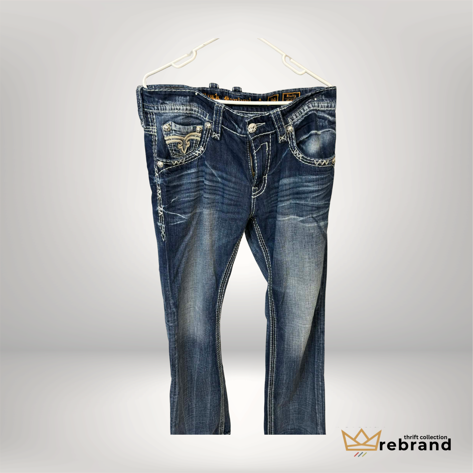 Y2K Jean -"Rock Revival Ricky Straight" - Size- 34 (2000s)