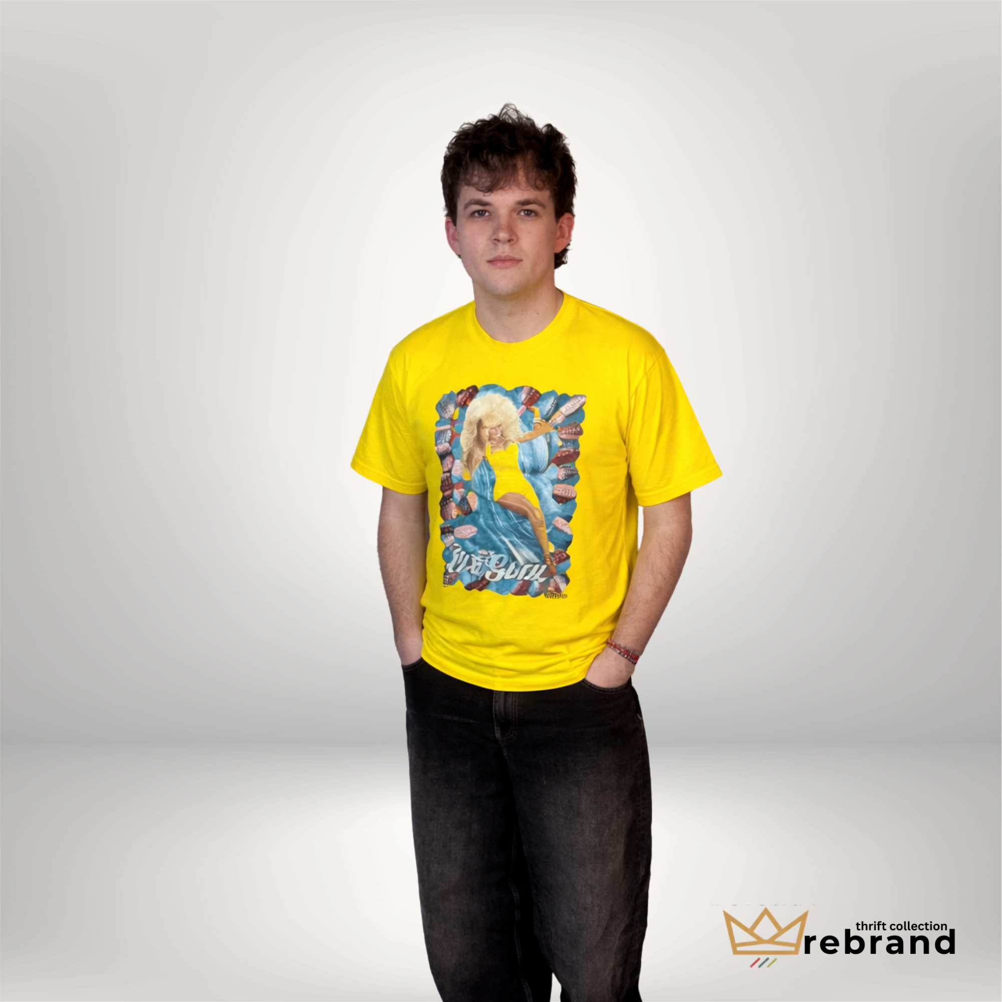 American Apparel Viva Glam Graphic Tee – Yellow Made in USA M