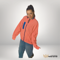 Vintage Newport Blue Neon Windbreaker Jacket – Coral & Blue Retro Sport