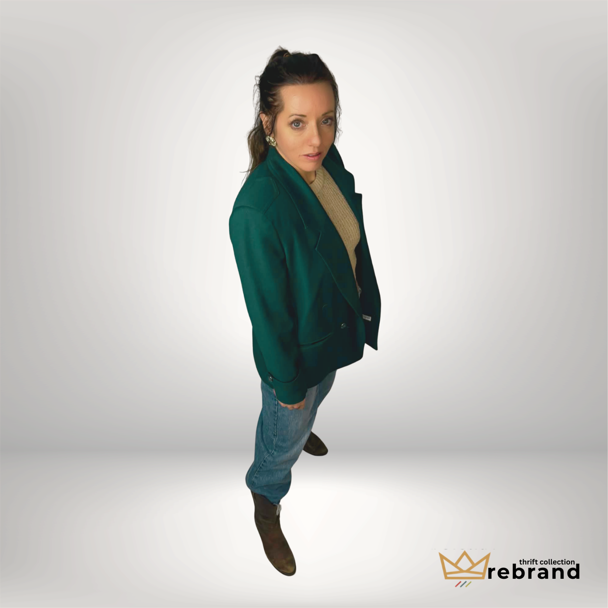 Vintage 90s Emerald Green Oversized Blazer – Fashion Spirit Size 8