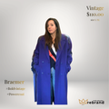 Vintage Braemar Diana Charles Purple Wool Coat | Leather Shoulder Detail | Made in Canada | Statement Outerwear