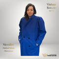 Vintage Niccolini Kings Cobalt Blue Wool Coat | 80s Power Shoulder Statement Coat