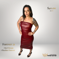 Forever 21 Red Pleather Strapless Bodycon Dress — Size Medium