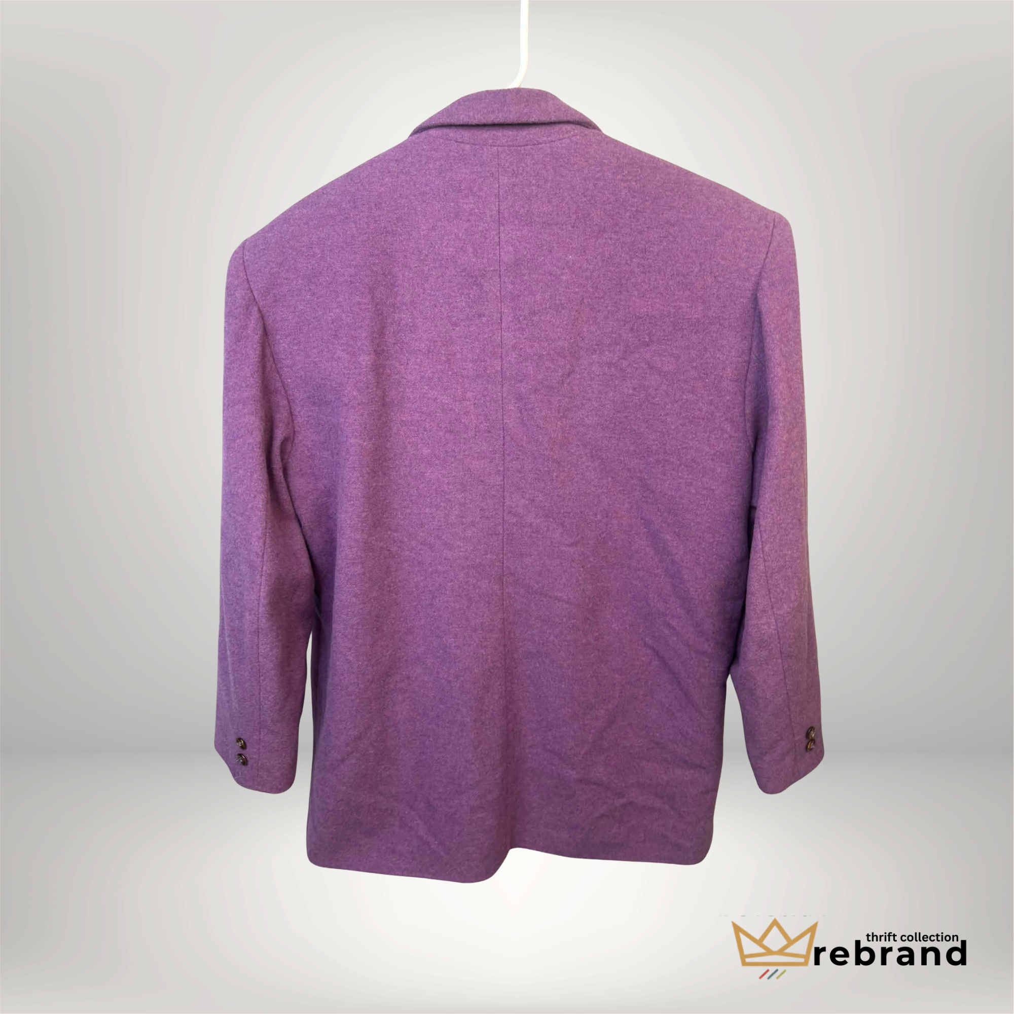 Vintage Blazer Wool- Unisex Plum- "Partners Merwyns" Size Large (1988-1996)