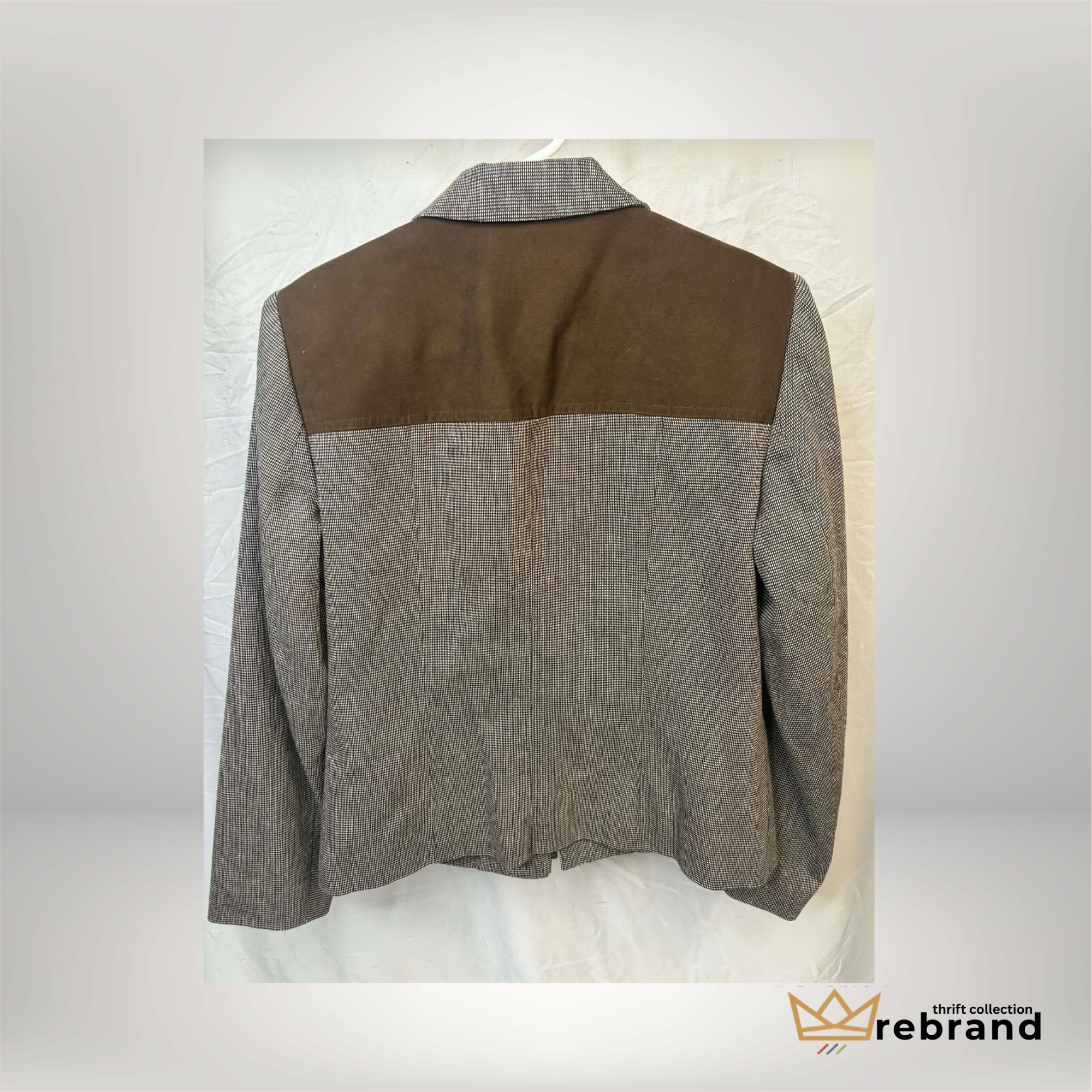 Y2K Tailored Zip Jacket - Conrad C. Collection - Brown - Size Smal (1990-2000)