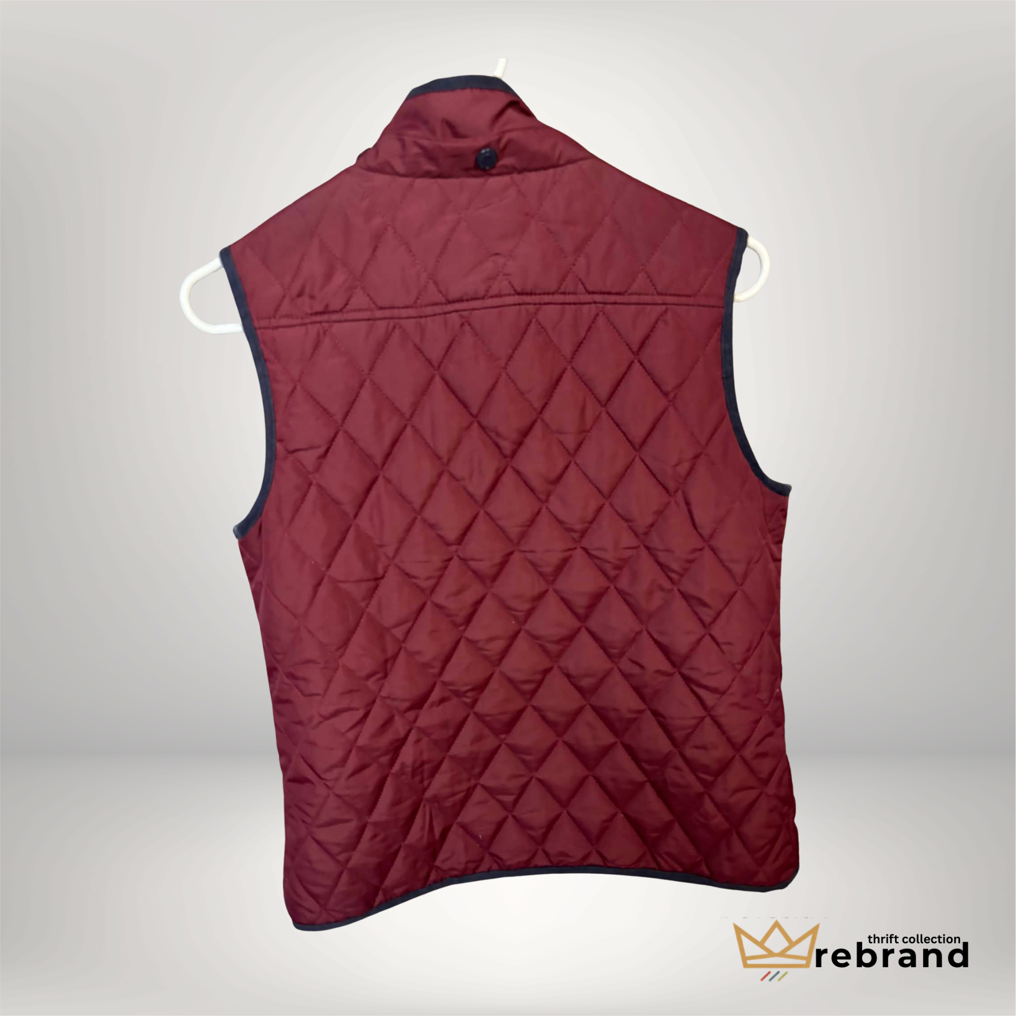 River Island Quilted Vest – Burgundy Heritage Utility Gilet