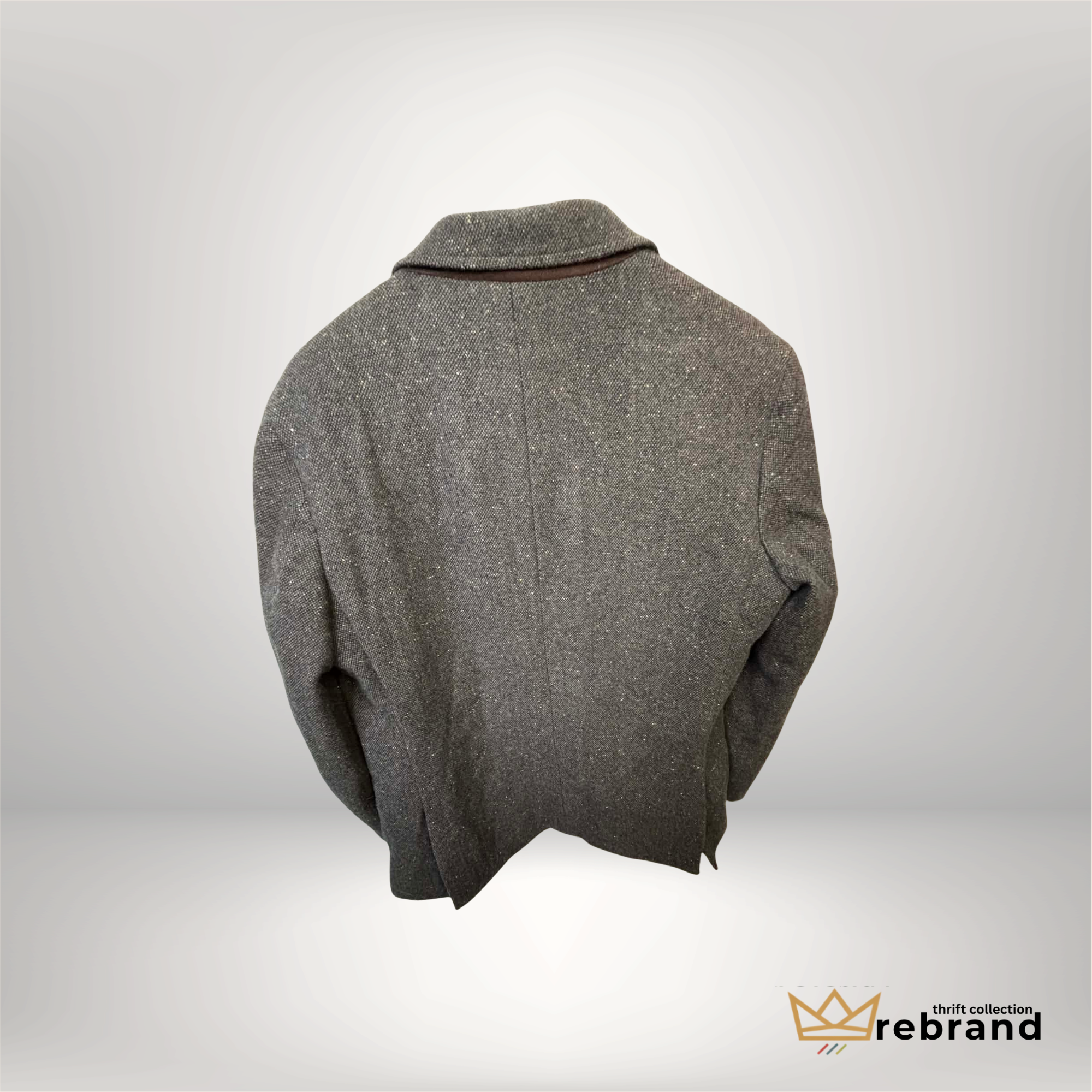 Tweed Blazer— "Black Brown"- Charcol Tweed- Size M (mens) (Mid 2000s)