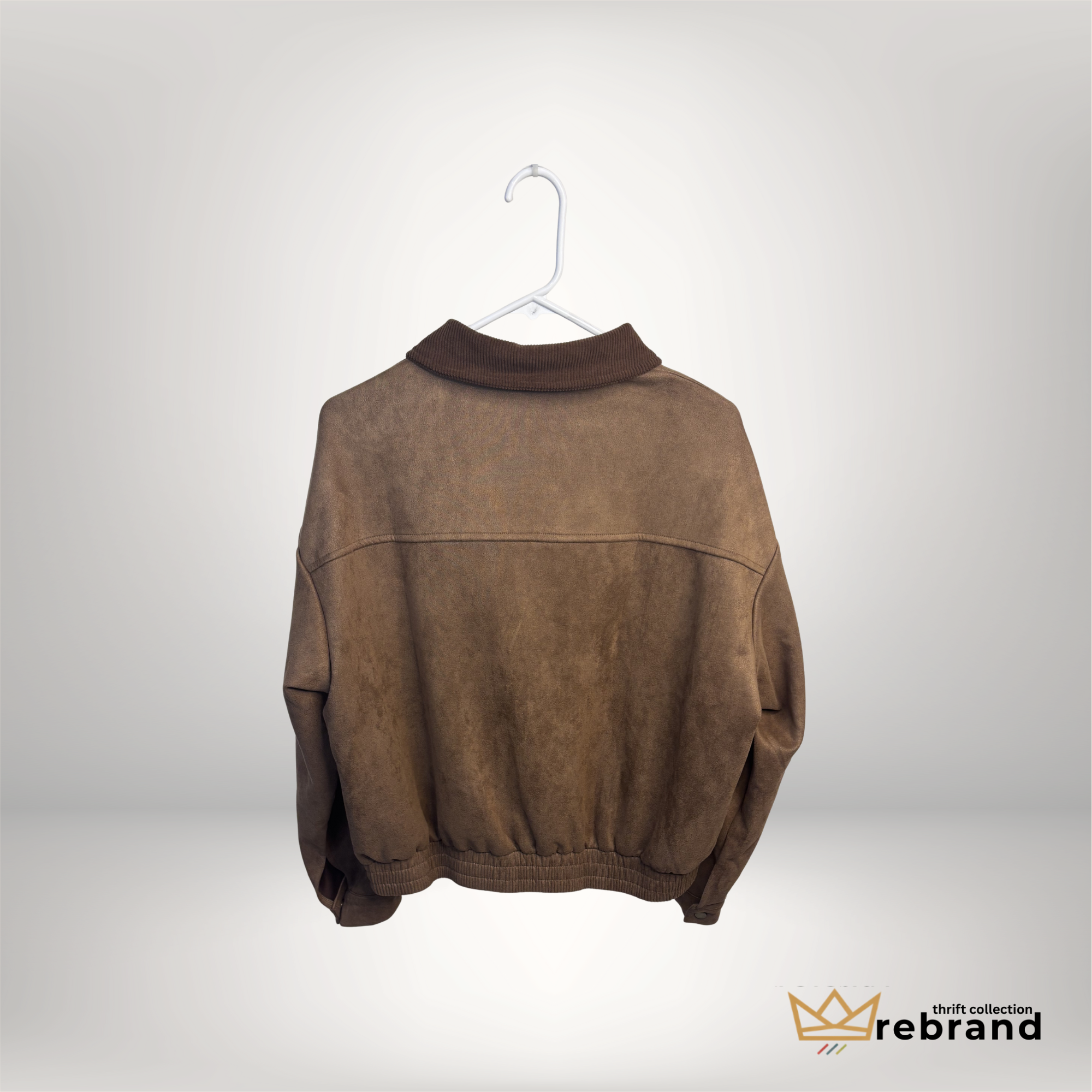 Brown Suede-Style Utility Jacket - Unisex (Men's Small - Women's Med)