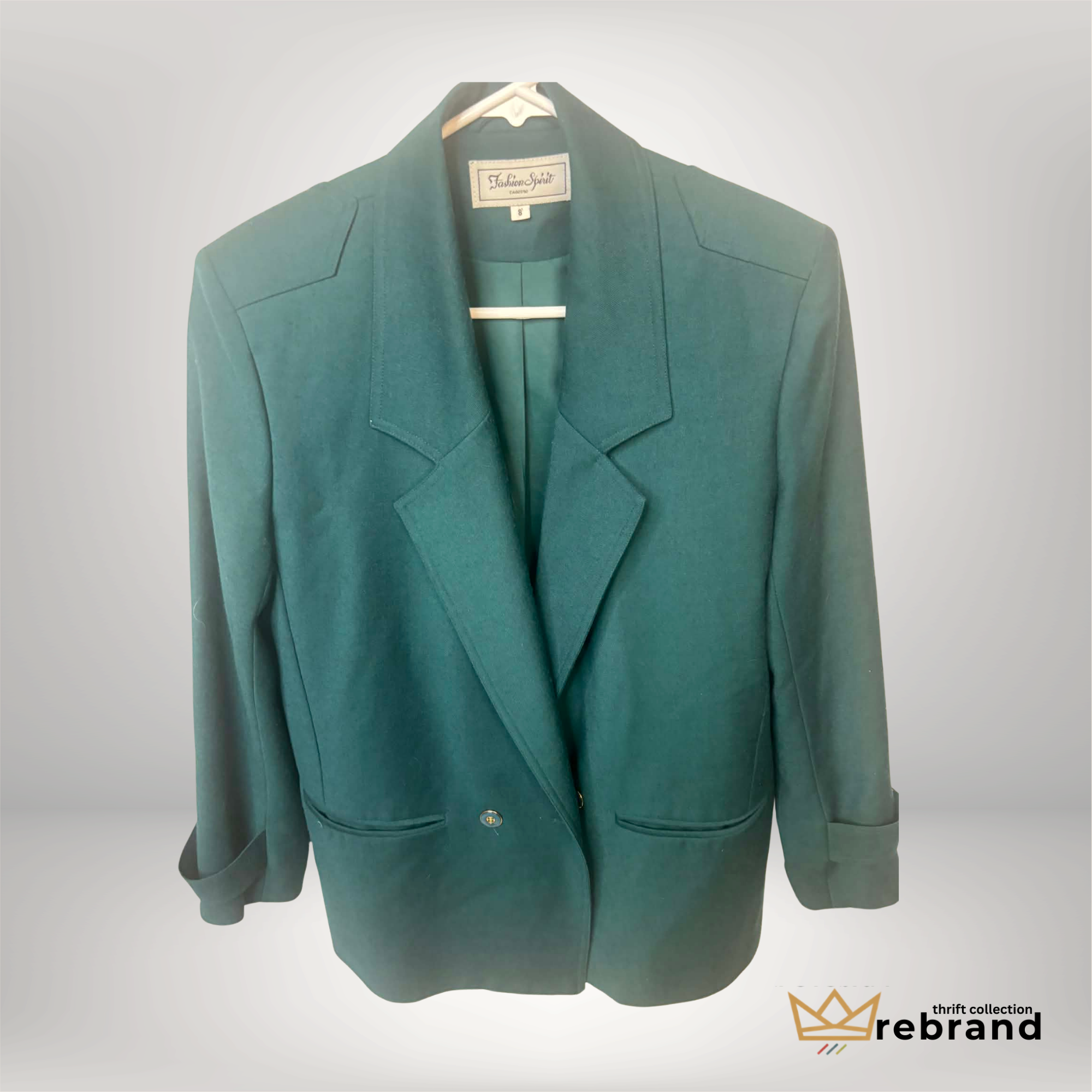 Vintage 90s Emerald Green Oversized Blazer – Fashion Spirit Size 8