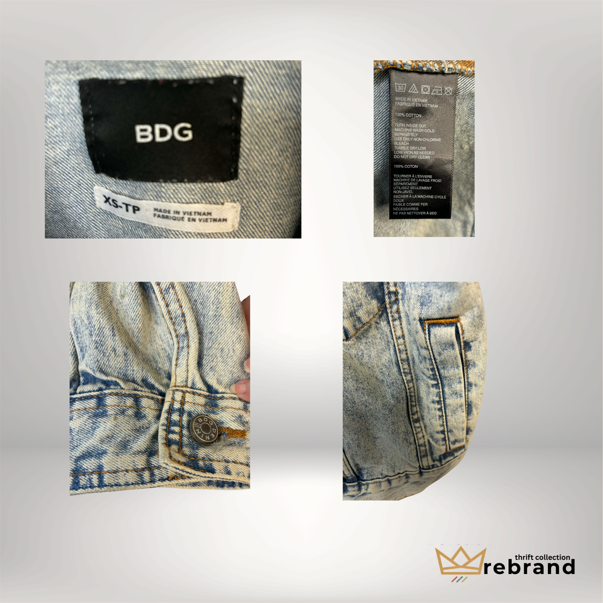 Denim Jacket Oversized -BDG Urban Outfitters- Blue - Size Small (2010+)