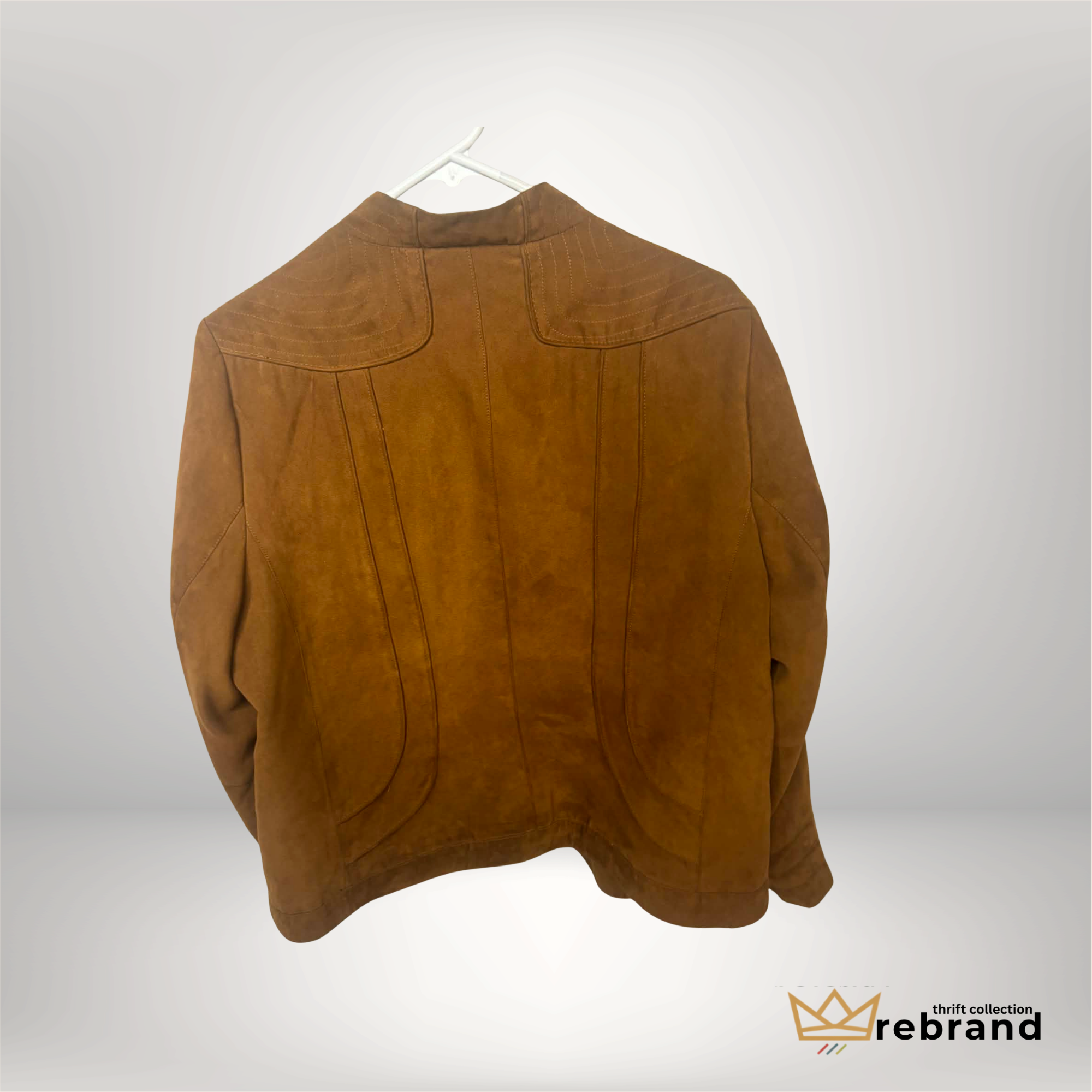 Cleo Petite Camel Faux Suede Jacket – XL | Soft Structured Zip-Up