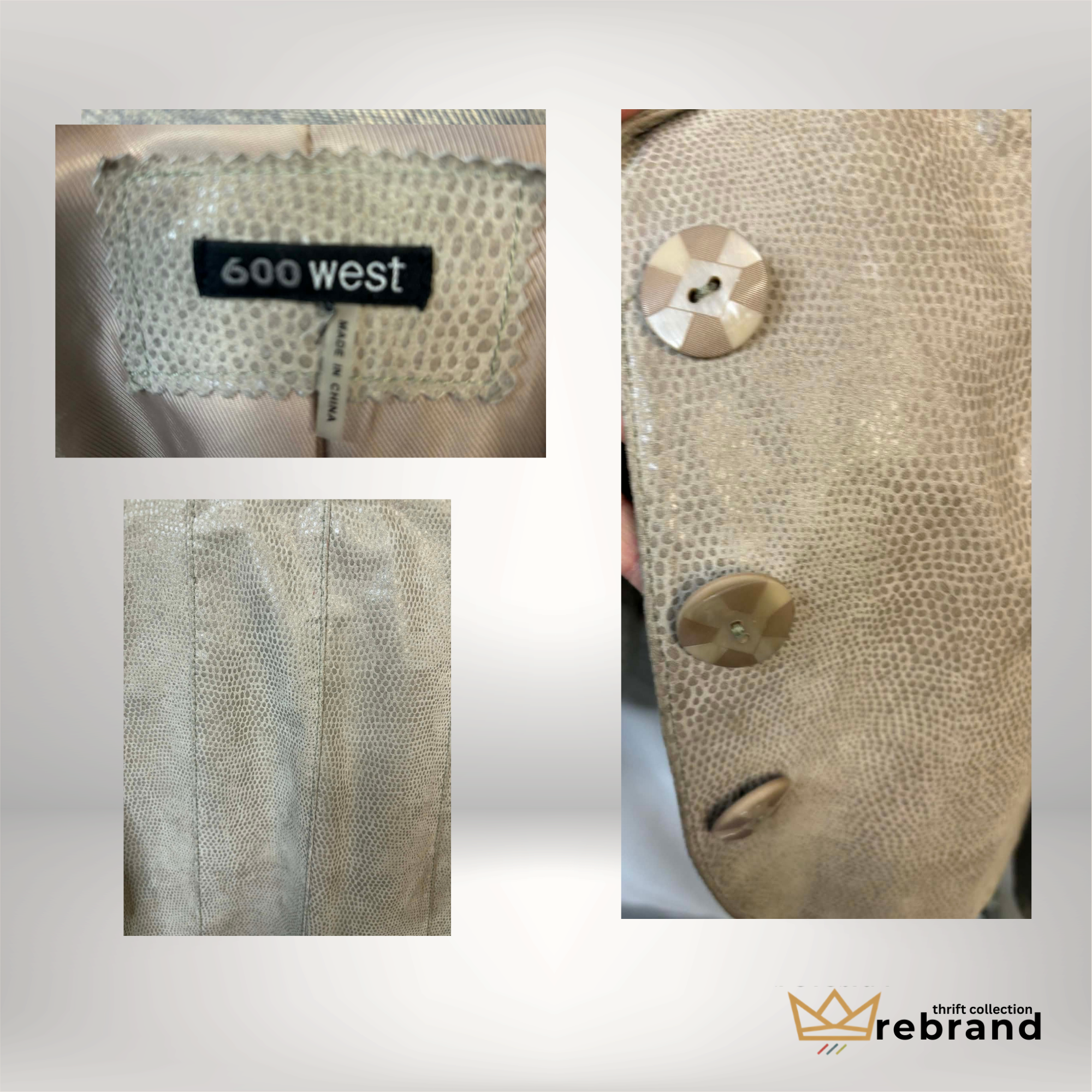 Textured Neutral Blazer — 600 West - Neutral - Size S/M (2010s)