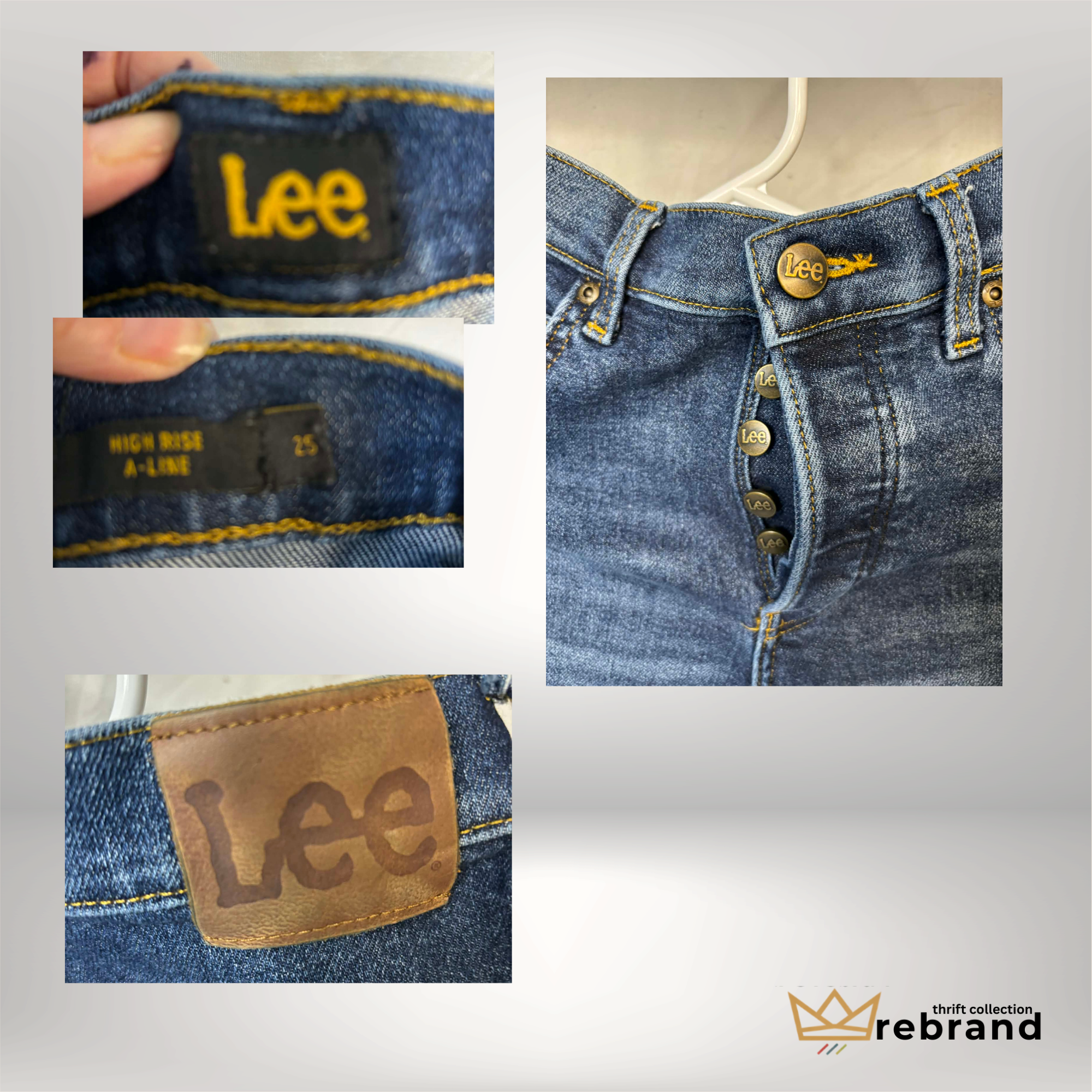 Lee High Rise A-Line Jeans – Button Fly Wide Leg Denim | Size 25