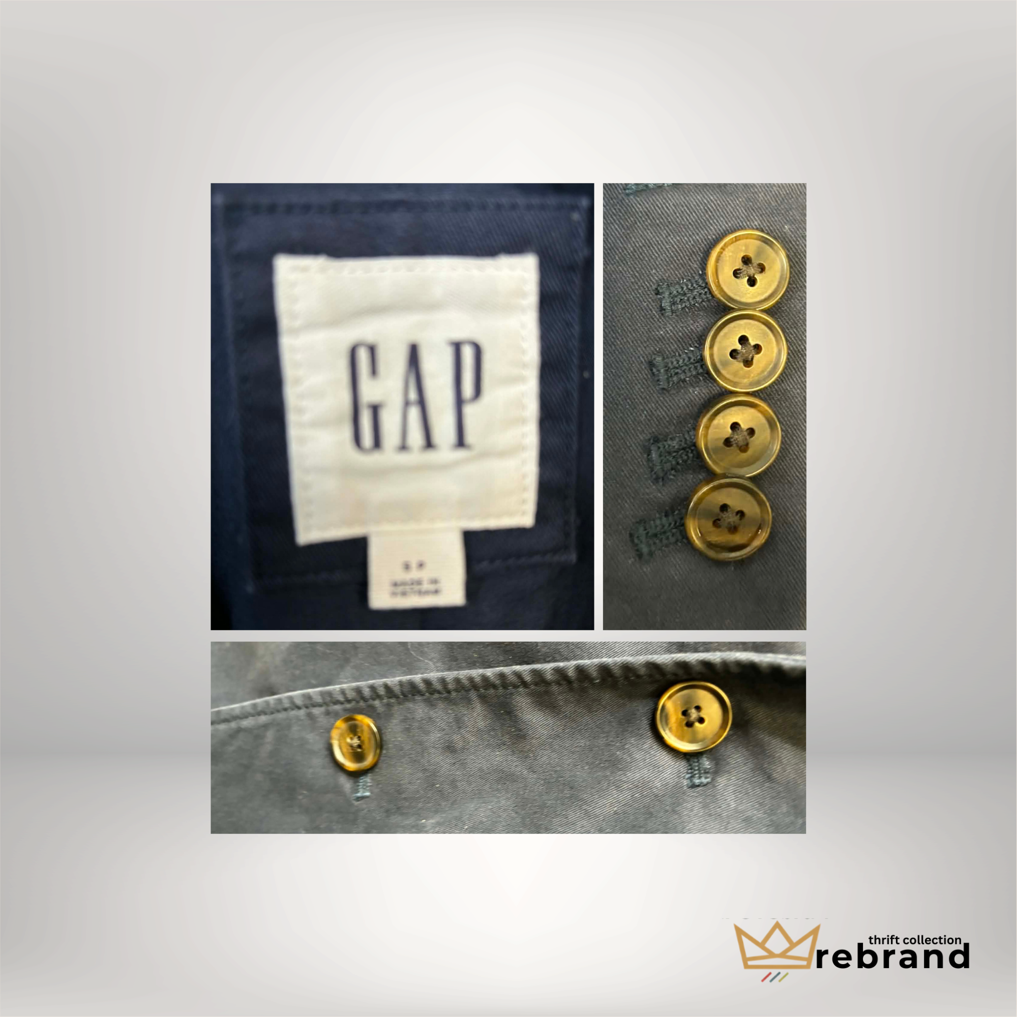 Navy Tailored Blazer — GAP- Navy- Size M (2010s)