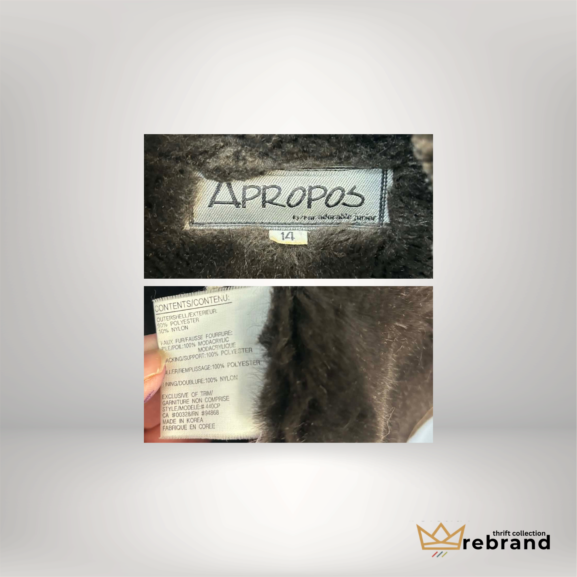 Vintage/Y2K Faux Shearling Jacket - "Apropos" Size- 14/L (1960-1970s)