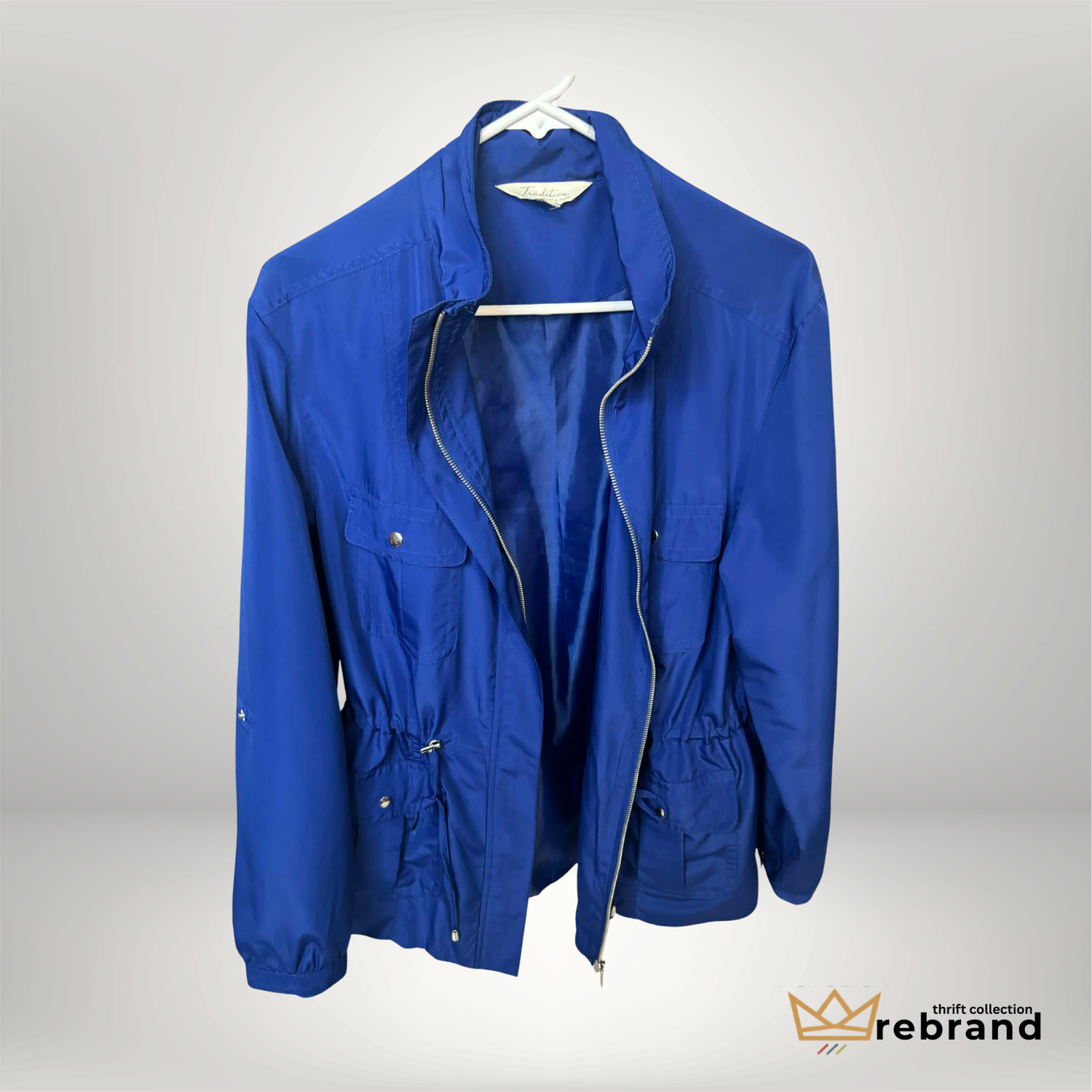 Vintage London Fog Tradition Cobalt Blue Utility Jacket – Size 16
