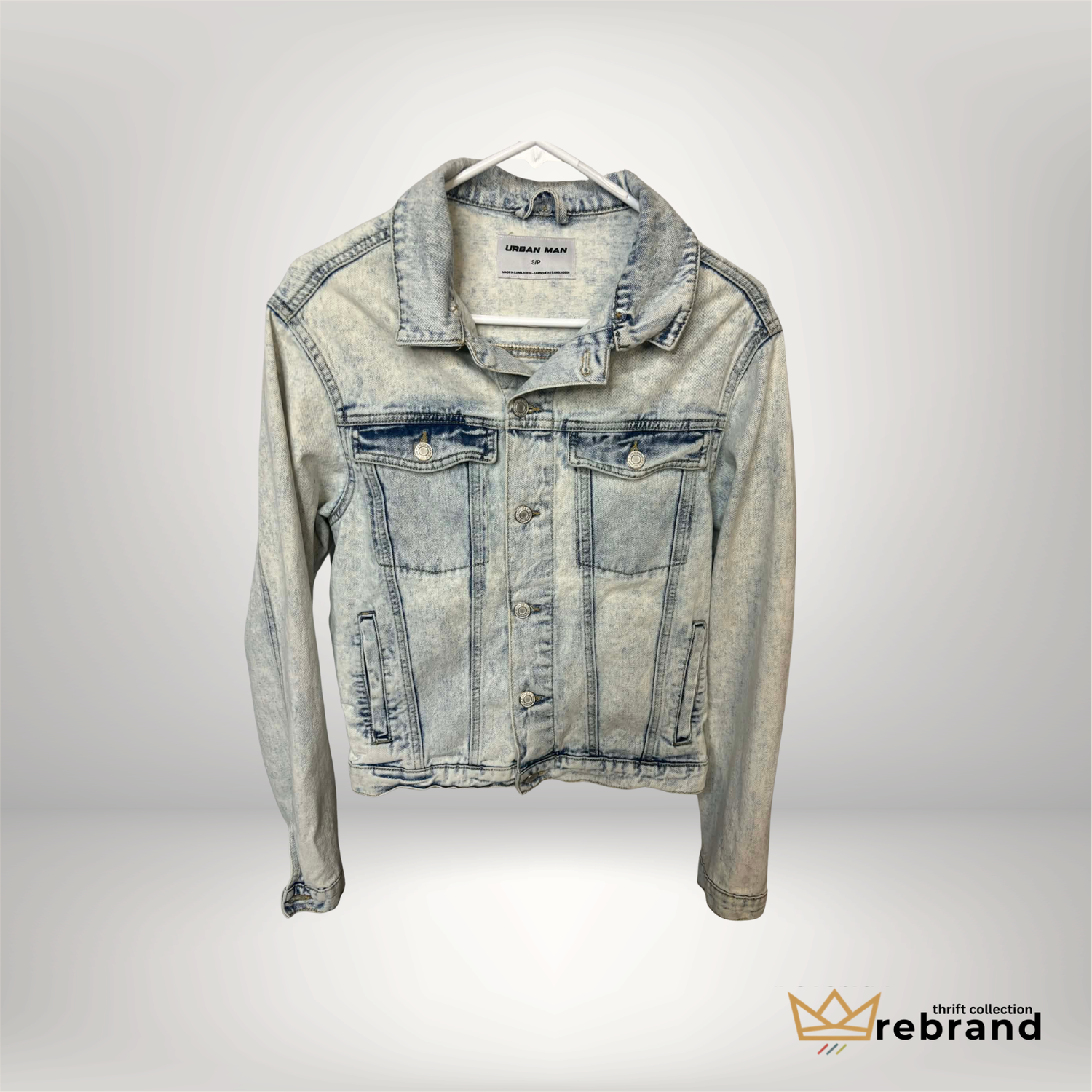 Urban Man Acid Wash Cropped Denim Jacket – Small