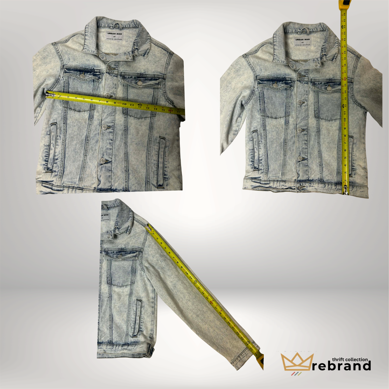 Urban Man Acid Wash Cropped Denim Jacket – Small