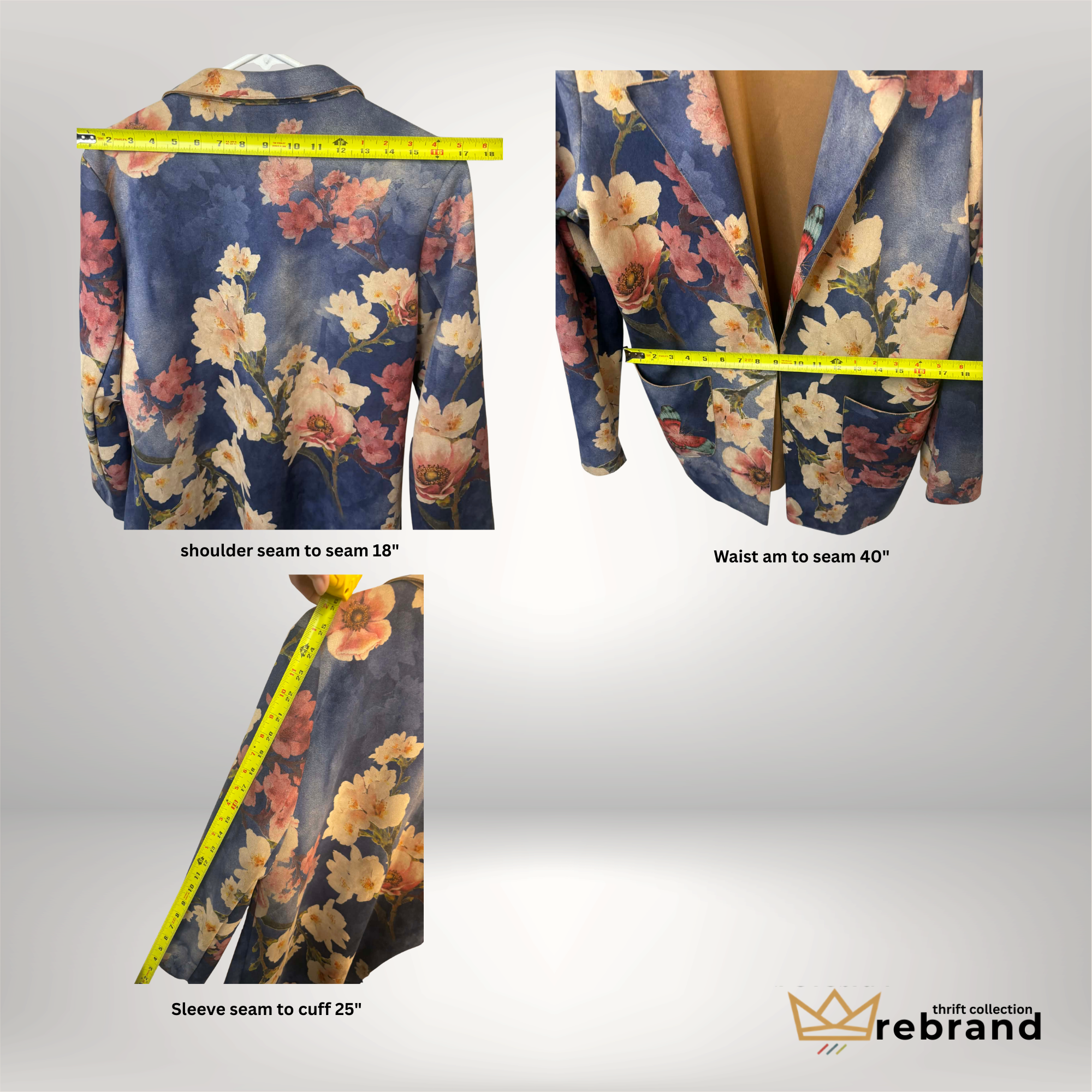 Blazer Y2K/Modern Vintage- Floral/Butterfly- "Solitaire" Size Medium, (1990-2000)