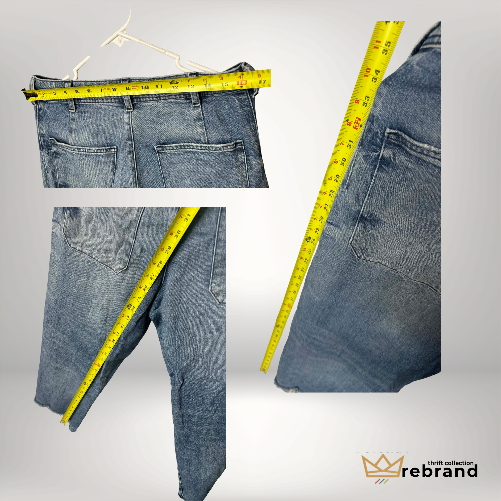 Lucky Legend Cropped Denim Jeans – Light Wash Raw Hem Utility Style | 12/31