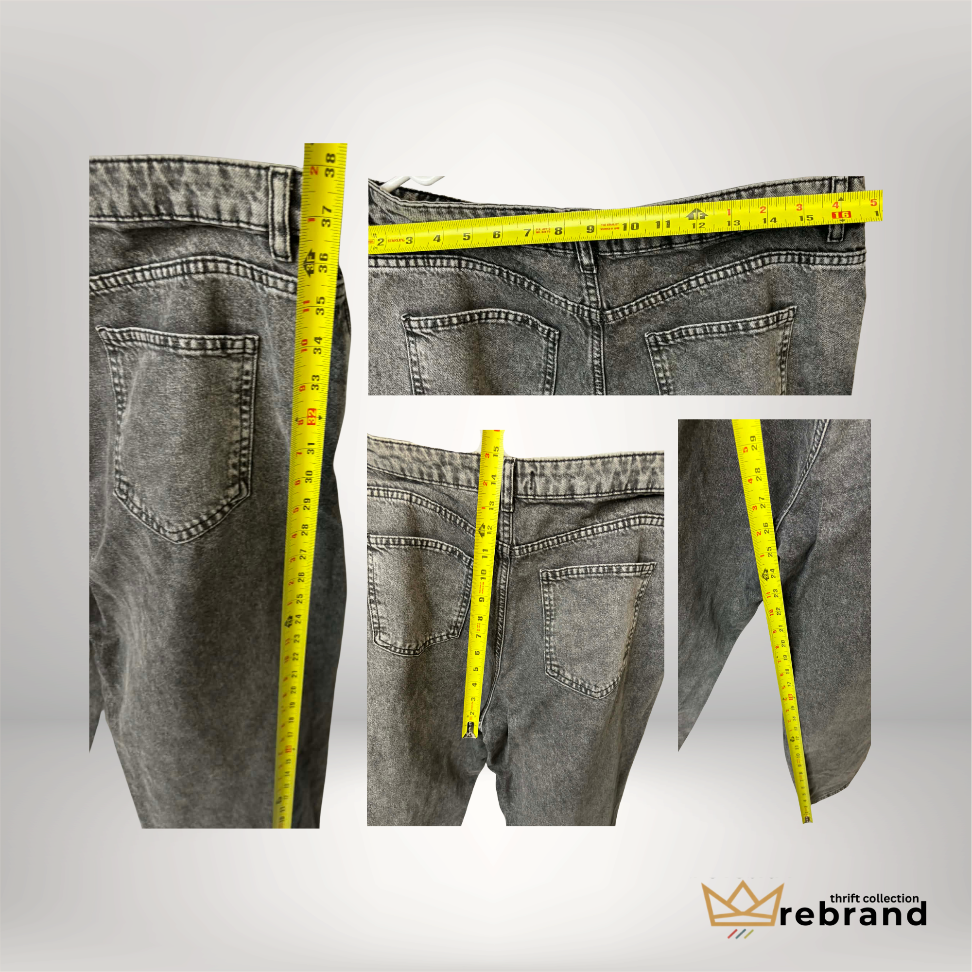 LCW Jeans Washed Grey Tapered Denim Pants – Relaxed Fit | W32