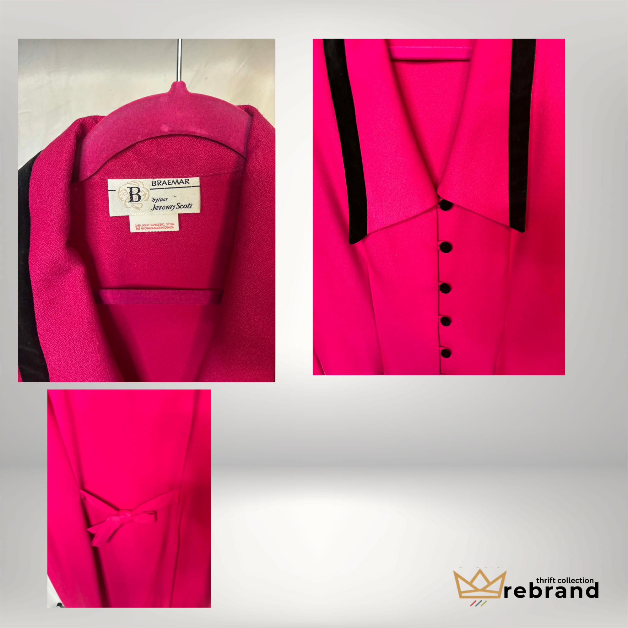 Vintage Braemar by Jeremy Scott Pink Designer Dress | Statement 80s Dress | Rare Vintage Canada