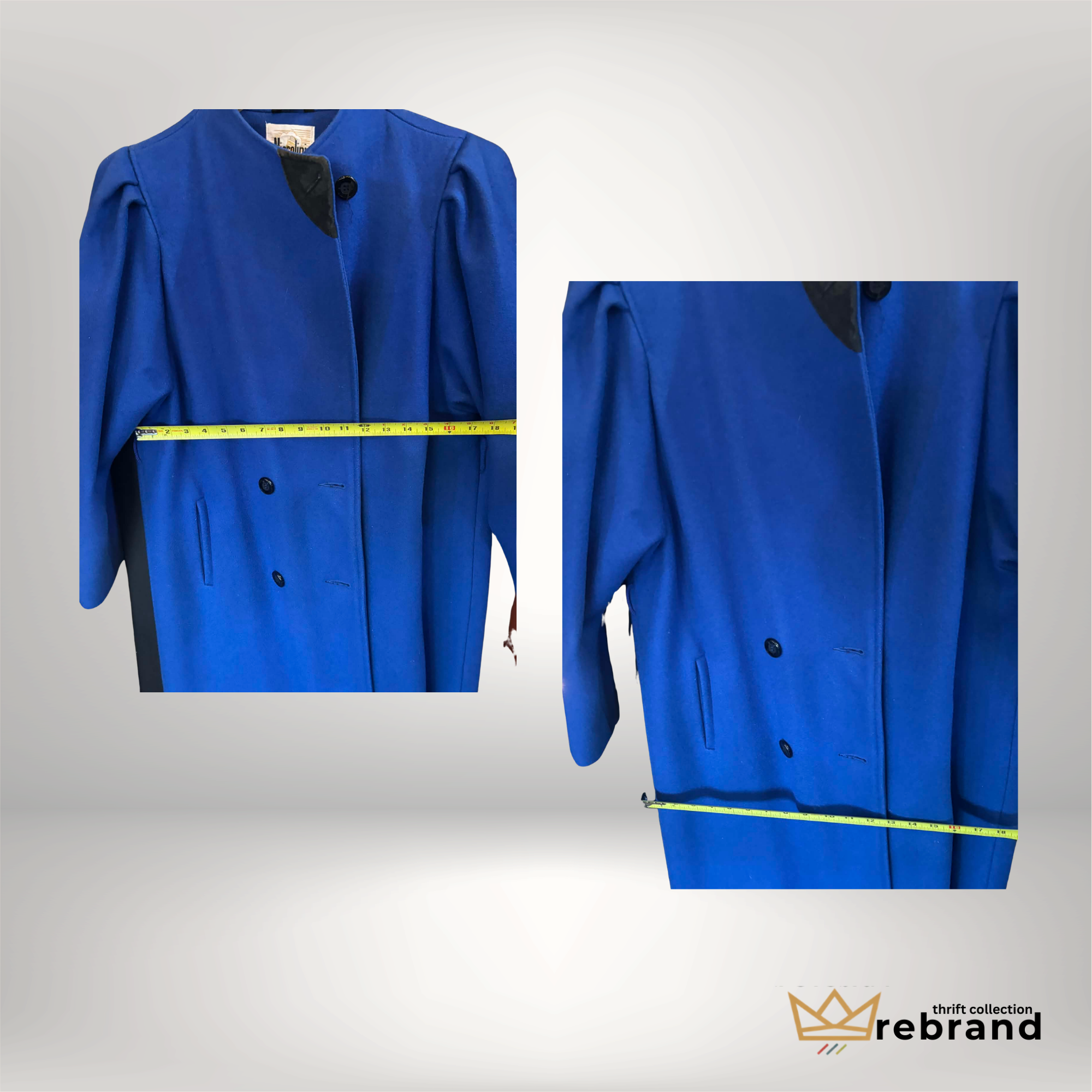 Vintage Niccolini Kings Cobalt Blue Wool Coat | 80s Power Shoulder Statement Coat