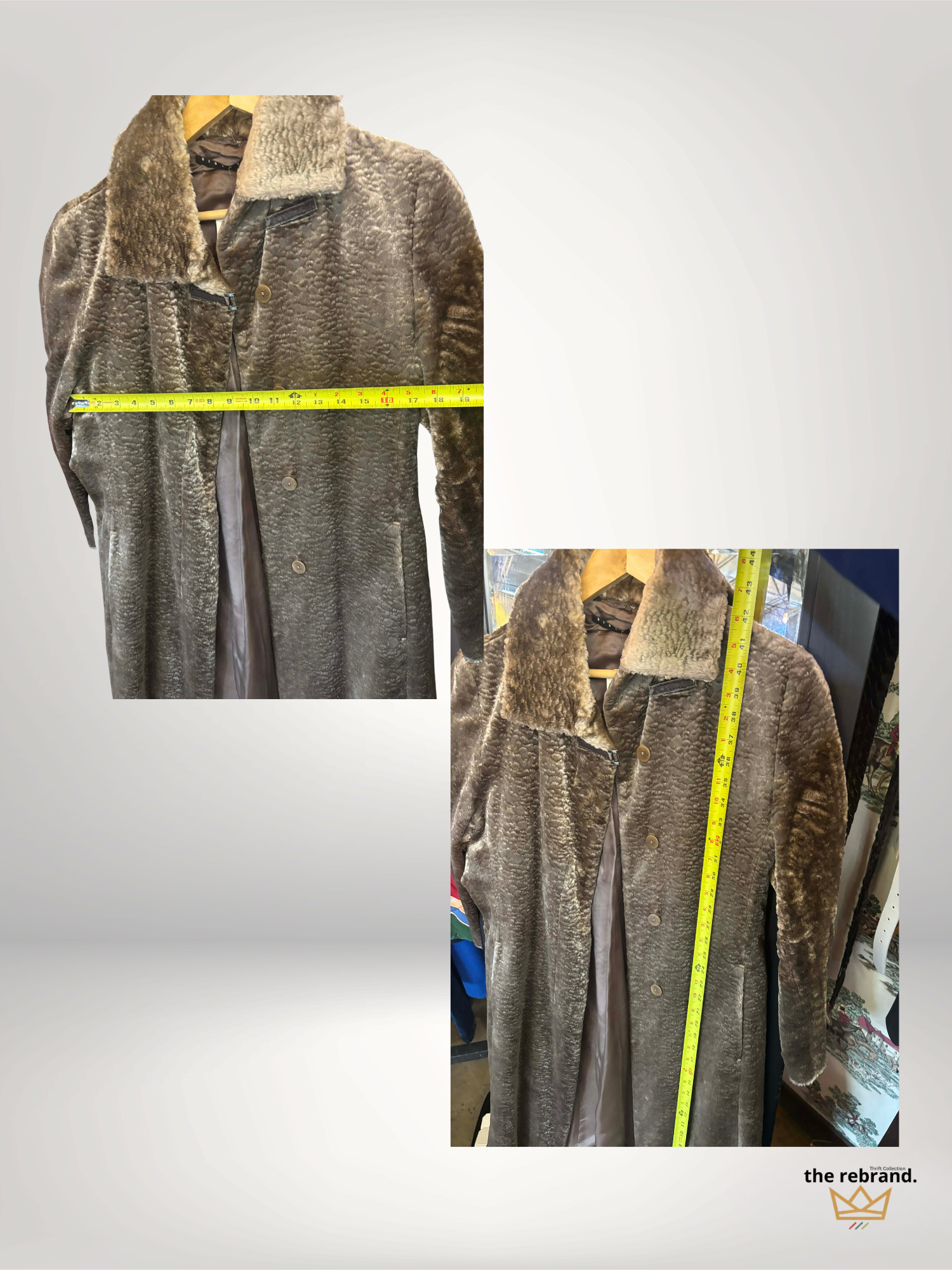 Vintage Sisley Faux Fur Velvet Coat Bronze Gold Size 42 / Medium