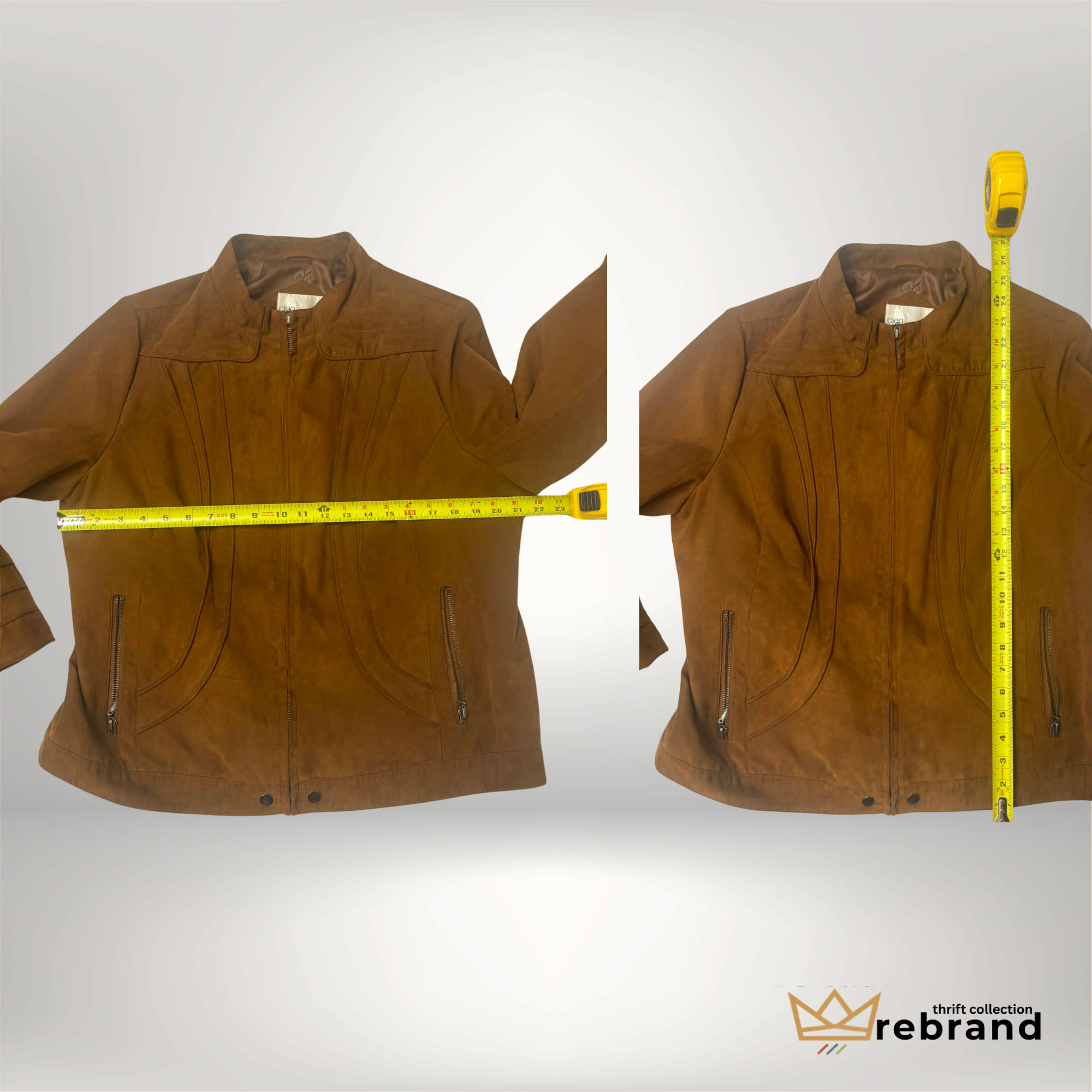 Cleo Petite Camel Faux Suede Jacket – XL | Soft Structured Zip-Up
