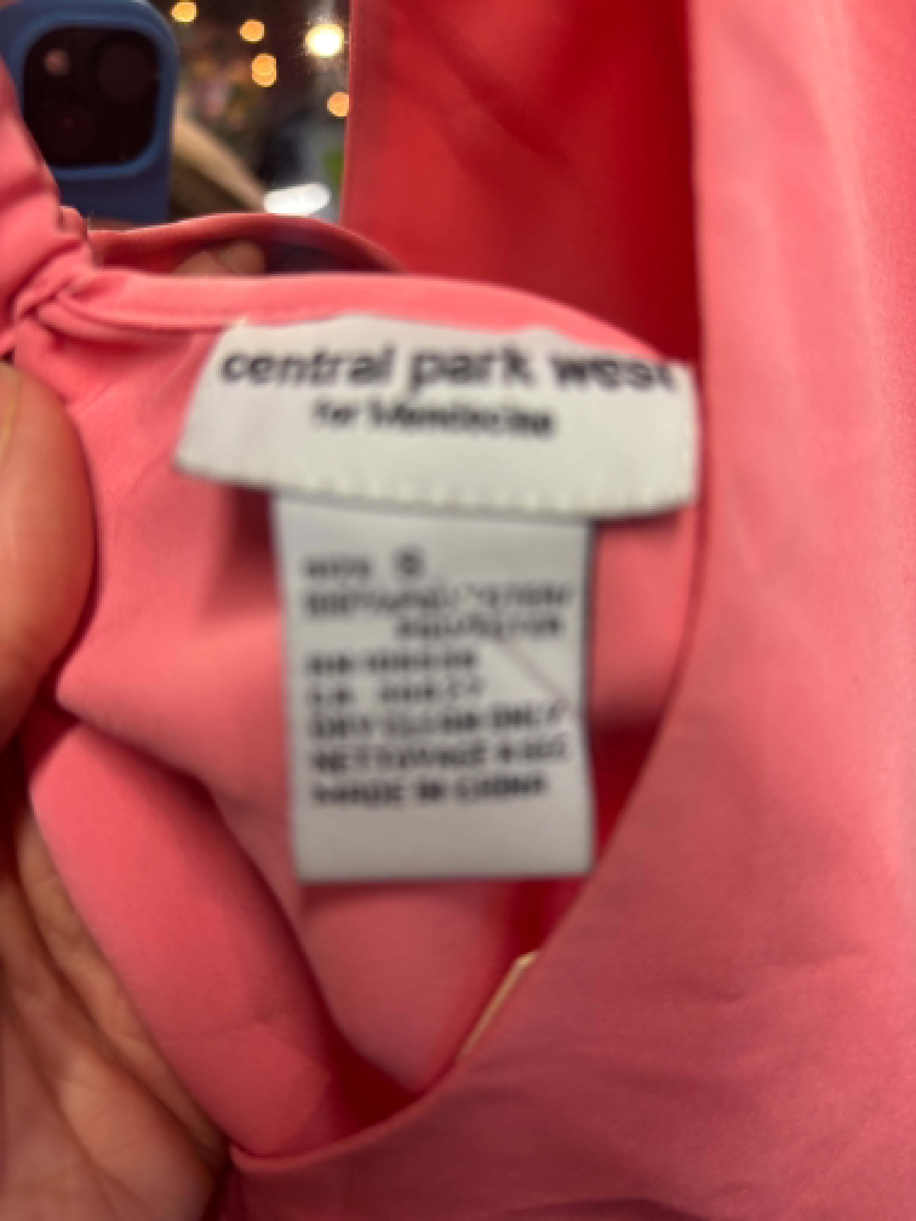 Central Park West Pink Shift Dress with Black Lace Panels - small oversized Slip