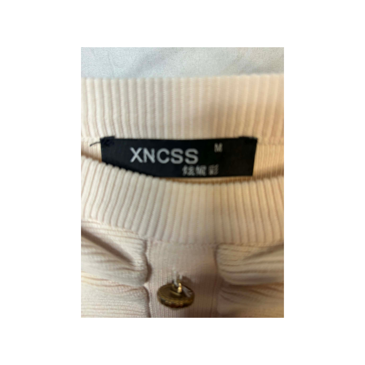 Preppy Knit Ruffle Collar Dress – Cream with Red & Navy Stripe | Size Small