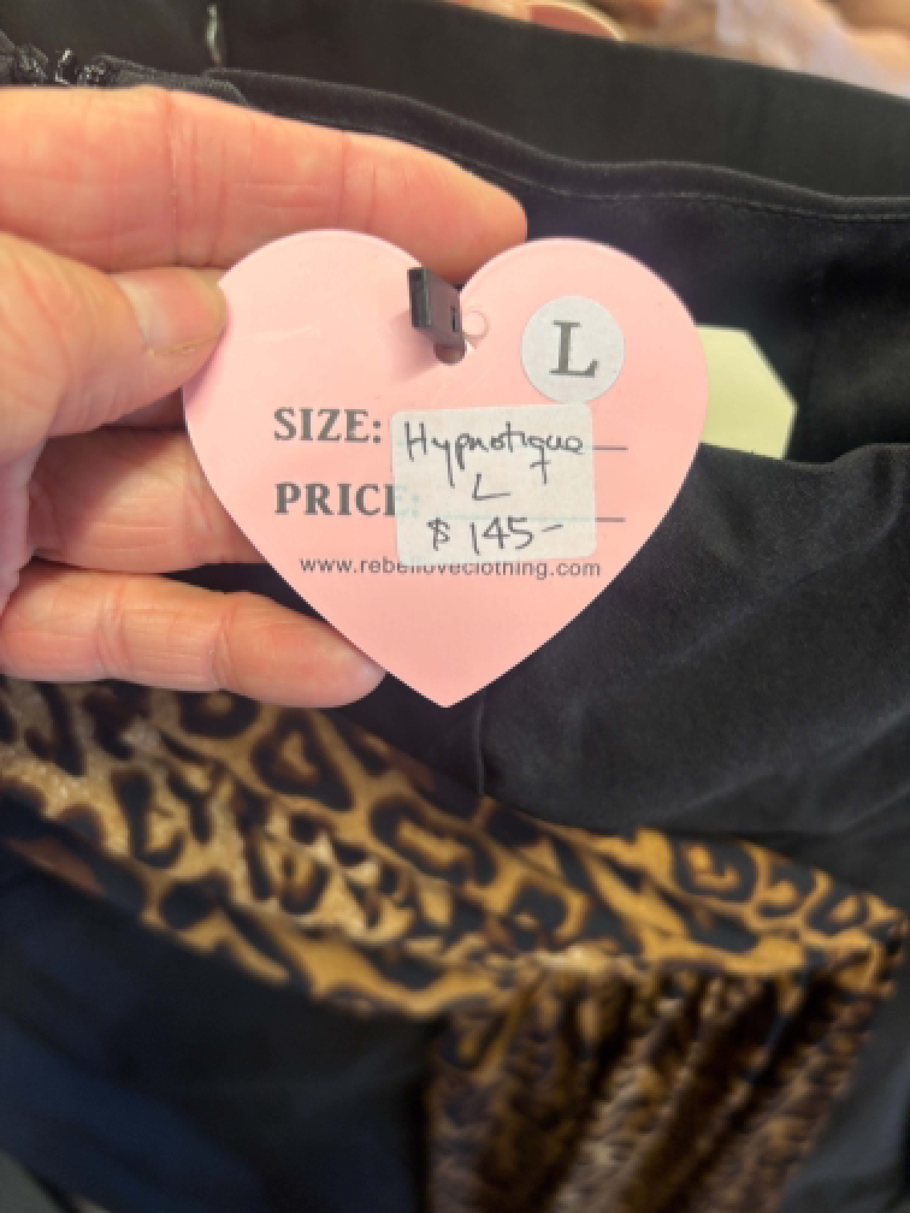 NWT  Rebel Love One-Shoulder Black Dress with Leopard Sash Accent - LARGE