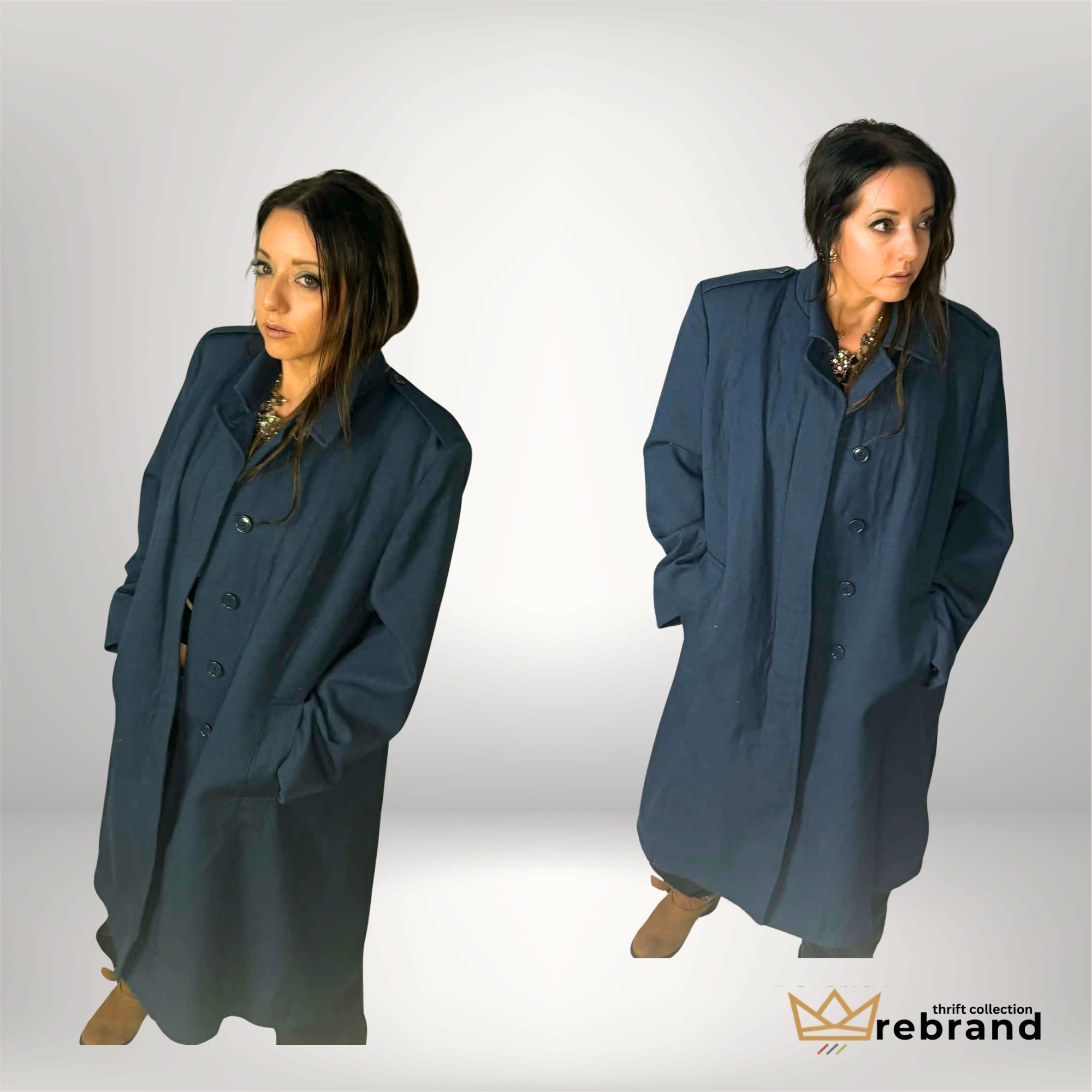 Vintage Wool All-Weather Coat- "Freed & Freed International" Size- Large/XL  (1995)