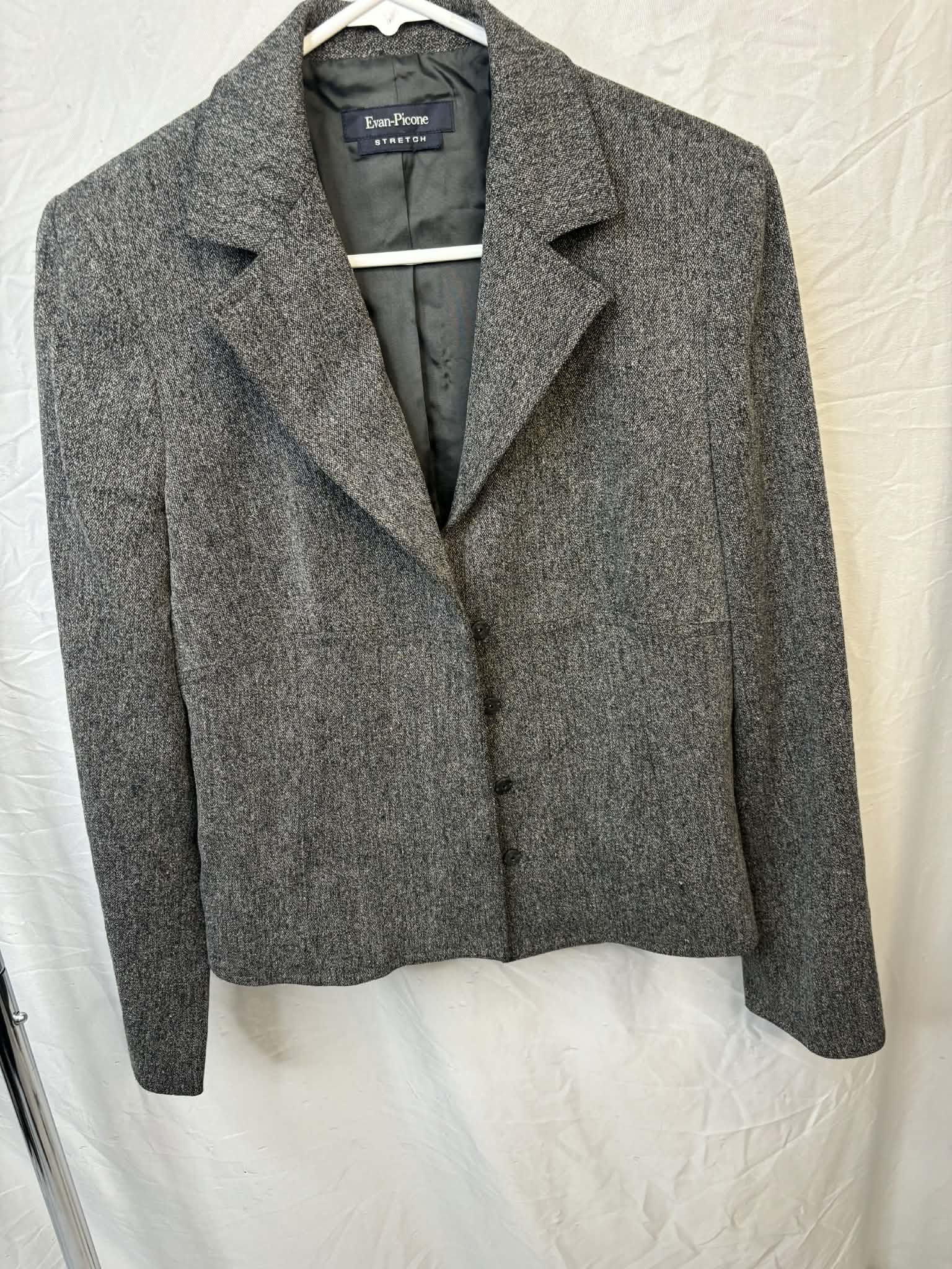 Tweed Blazer — Evan-Picone - Grey- Size M (2000-2010s)