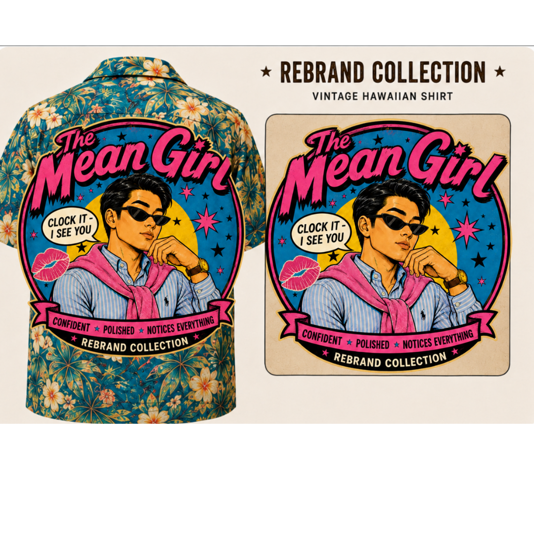 THE MEAN GIRL - Rebrand Collection Archetype Shirt | One of One Vintage Hawaiian Patch Shirt