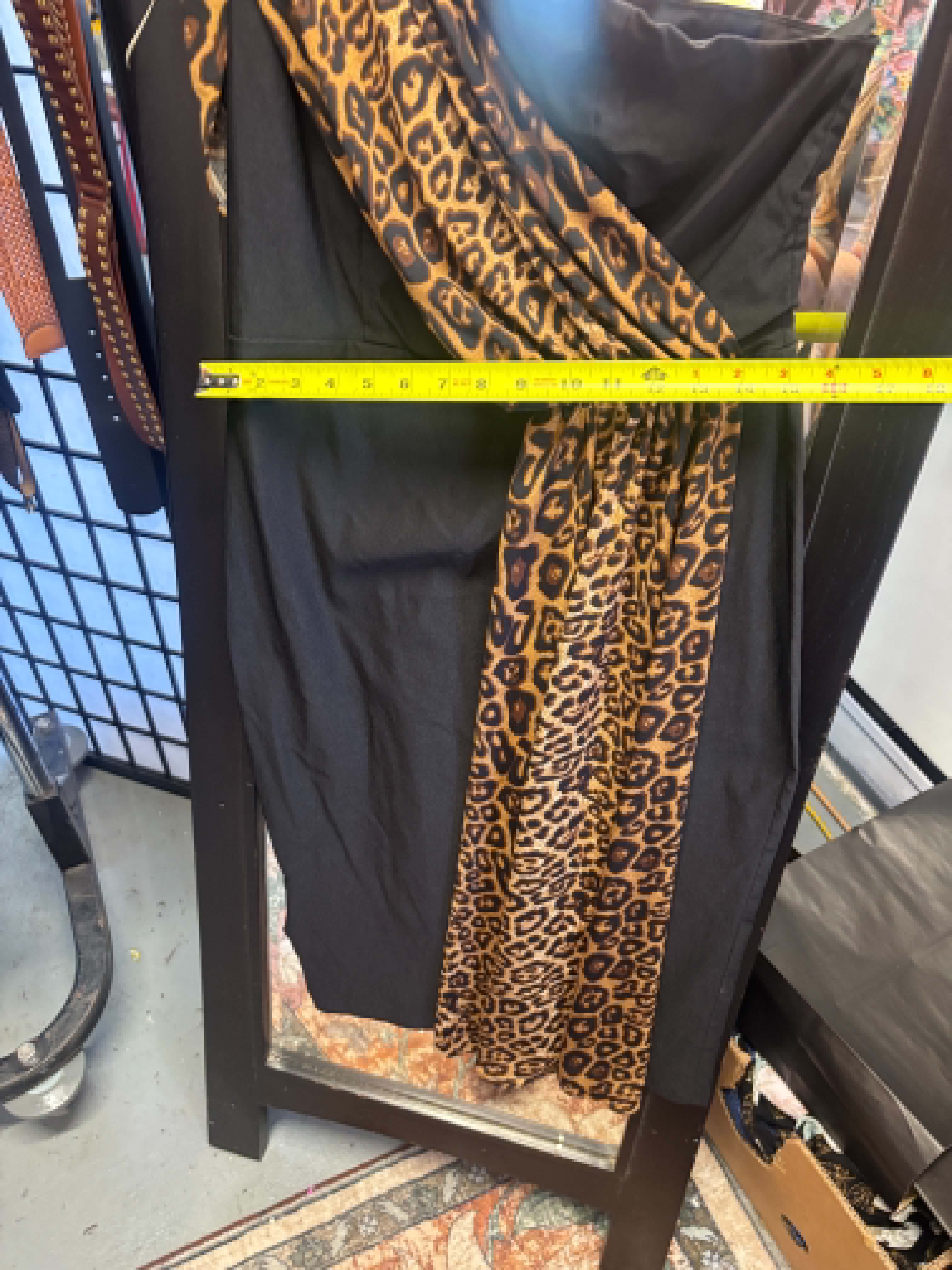 NWT  Rebel Love One-Shoulder Black Dress with Leopard Sash Accent - LARGE